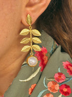 Pendientes Hoja Perla Madre