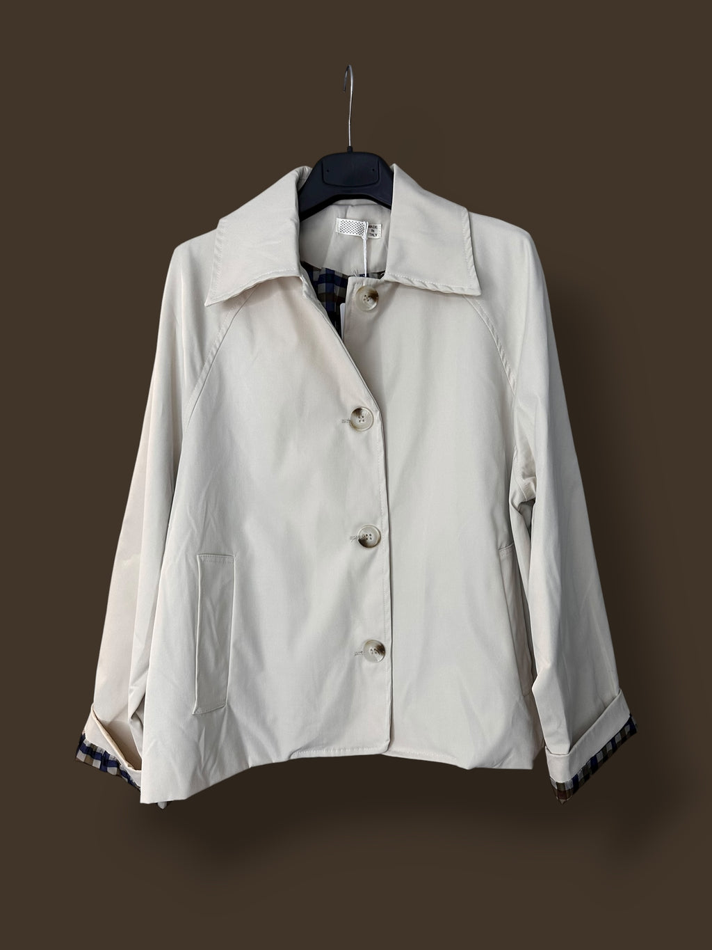 Gabardina Corta Beige