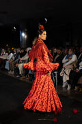 Traje de Flamenca - Modelo Mayo Coral con Marron/Teja