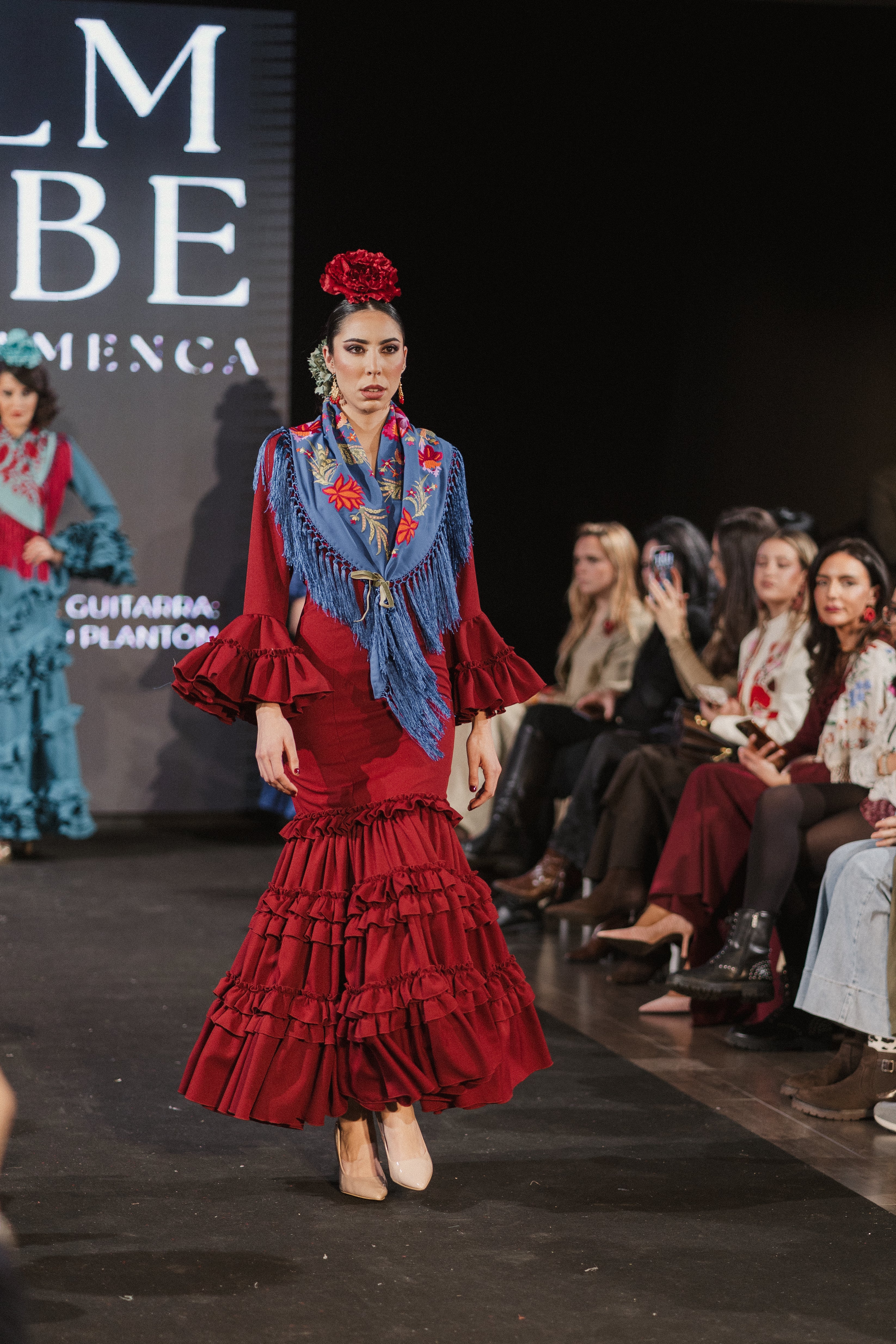 Traje de Flamenca - Modelo Clavel burdeos