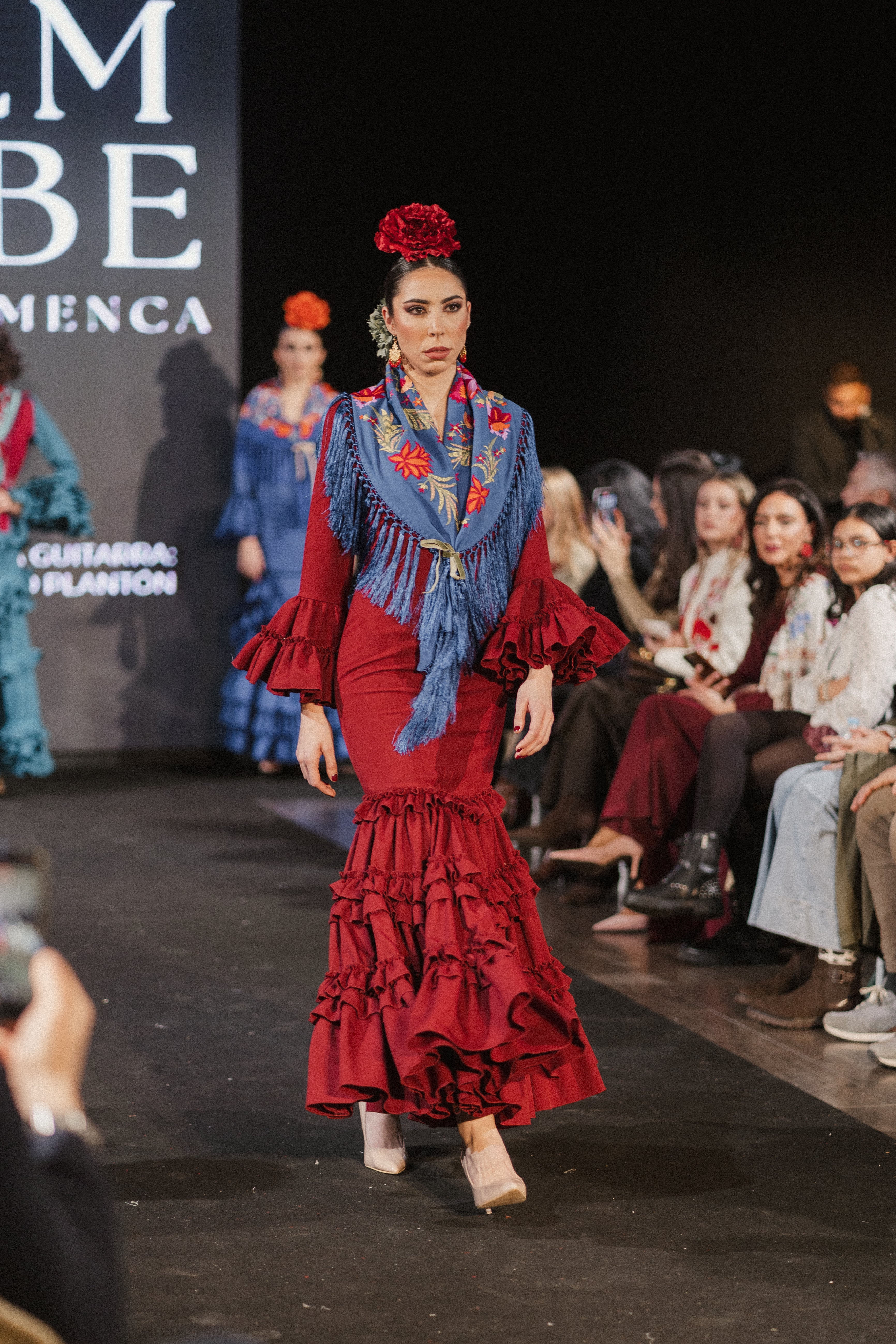 Traje de Flamenca - Modelo Clavel burdeos