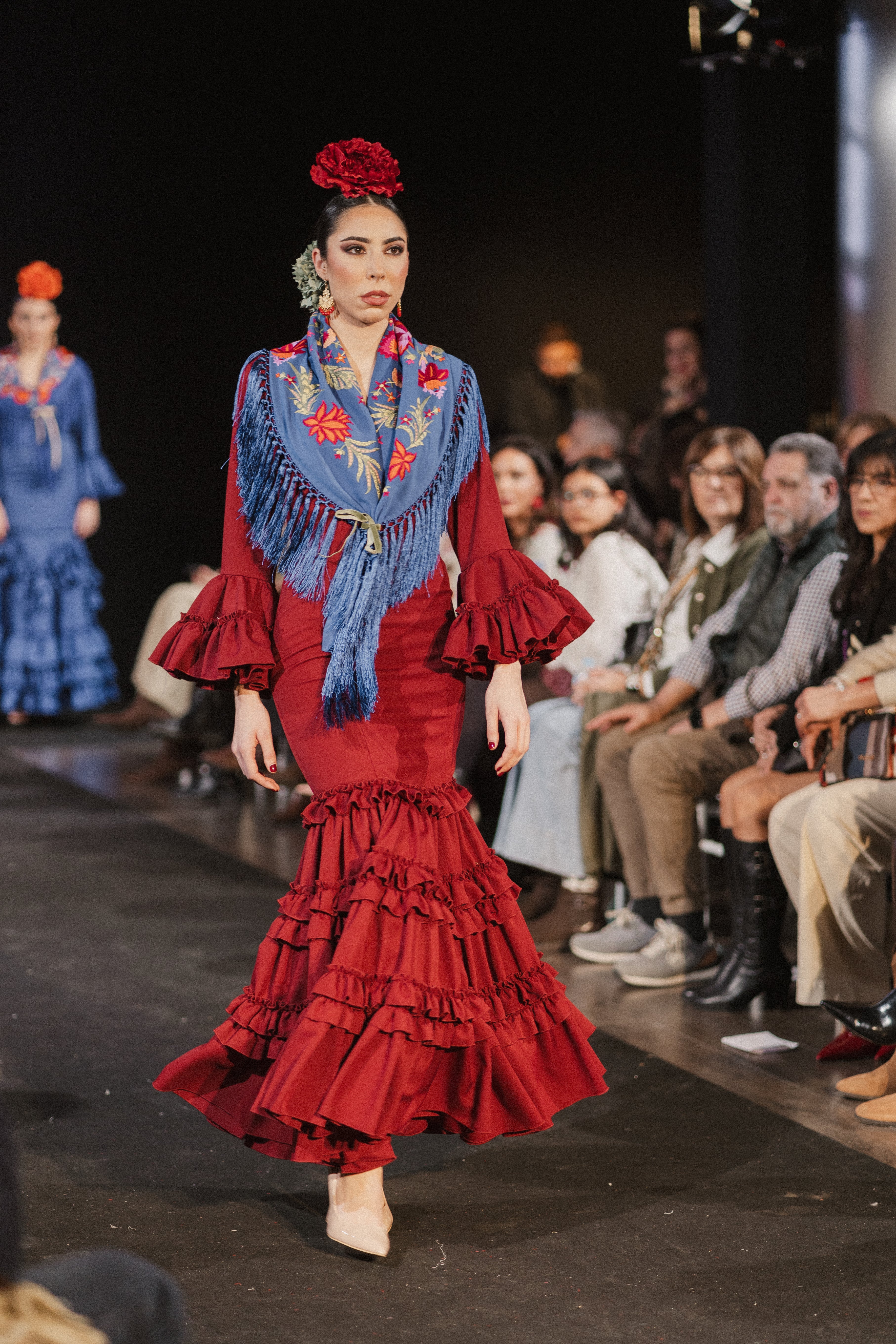 Traje de Flamenca - Modelo Clavel burdeos