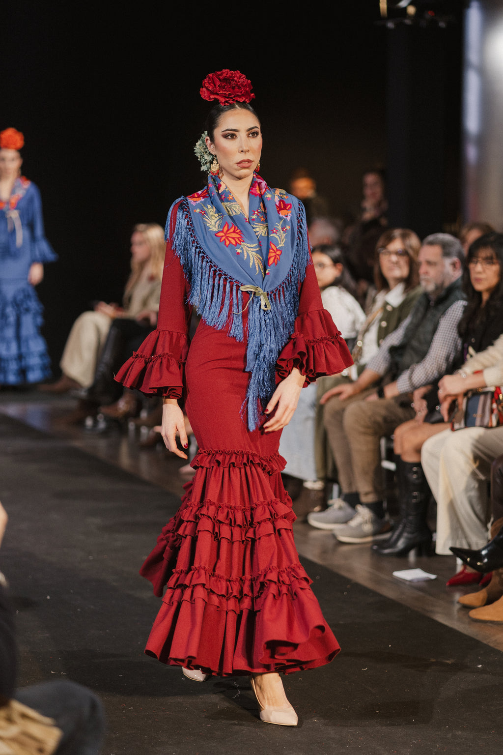 Traje de Flamenca - Modelo Clavel burdeos