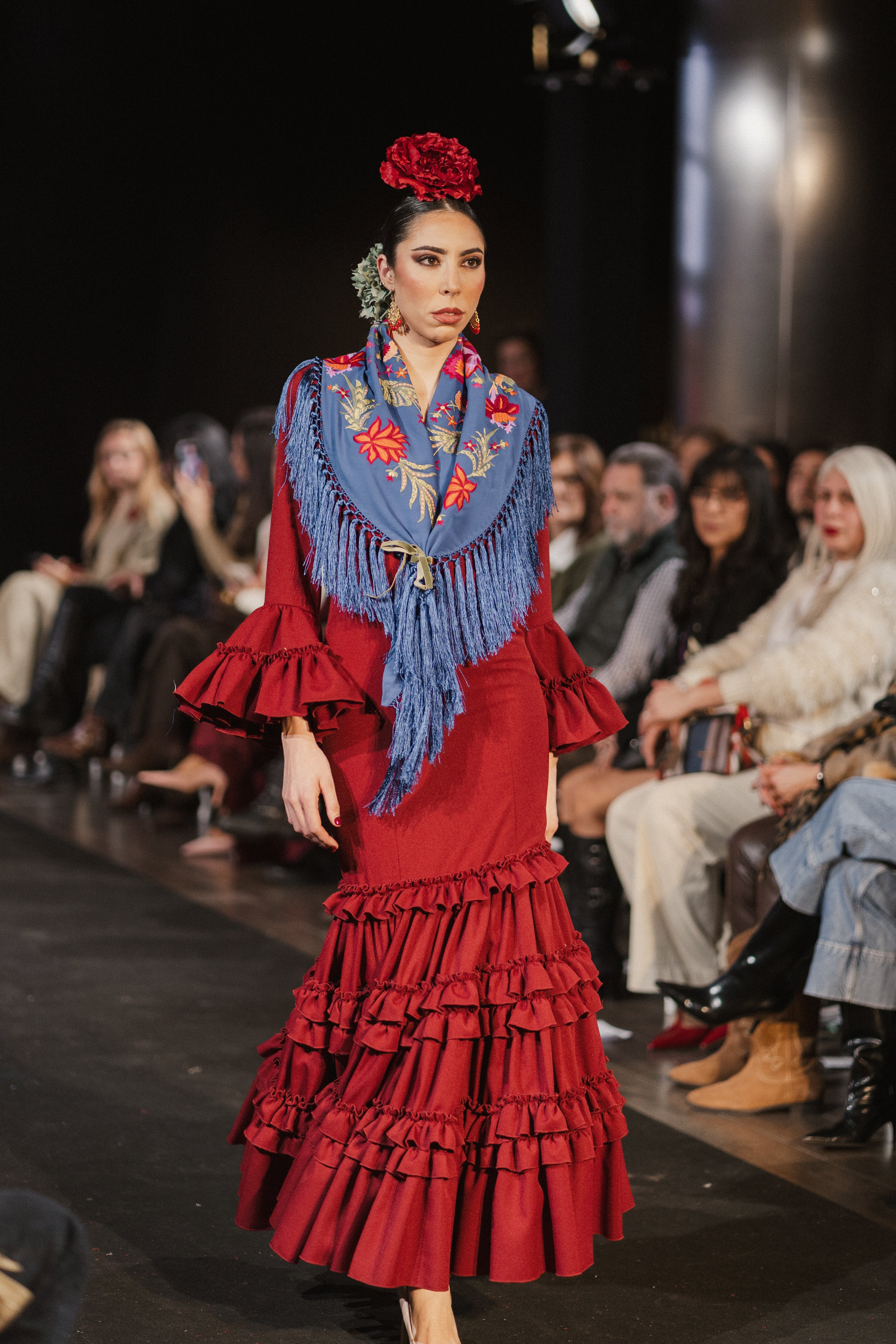 Traje de Flamenca - Modelo Clavel burdeos