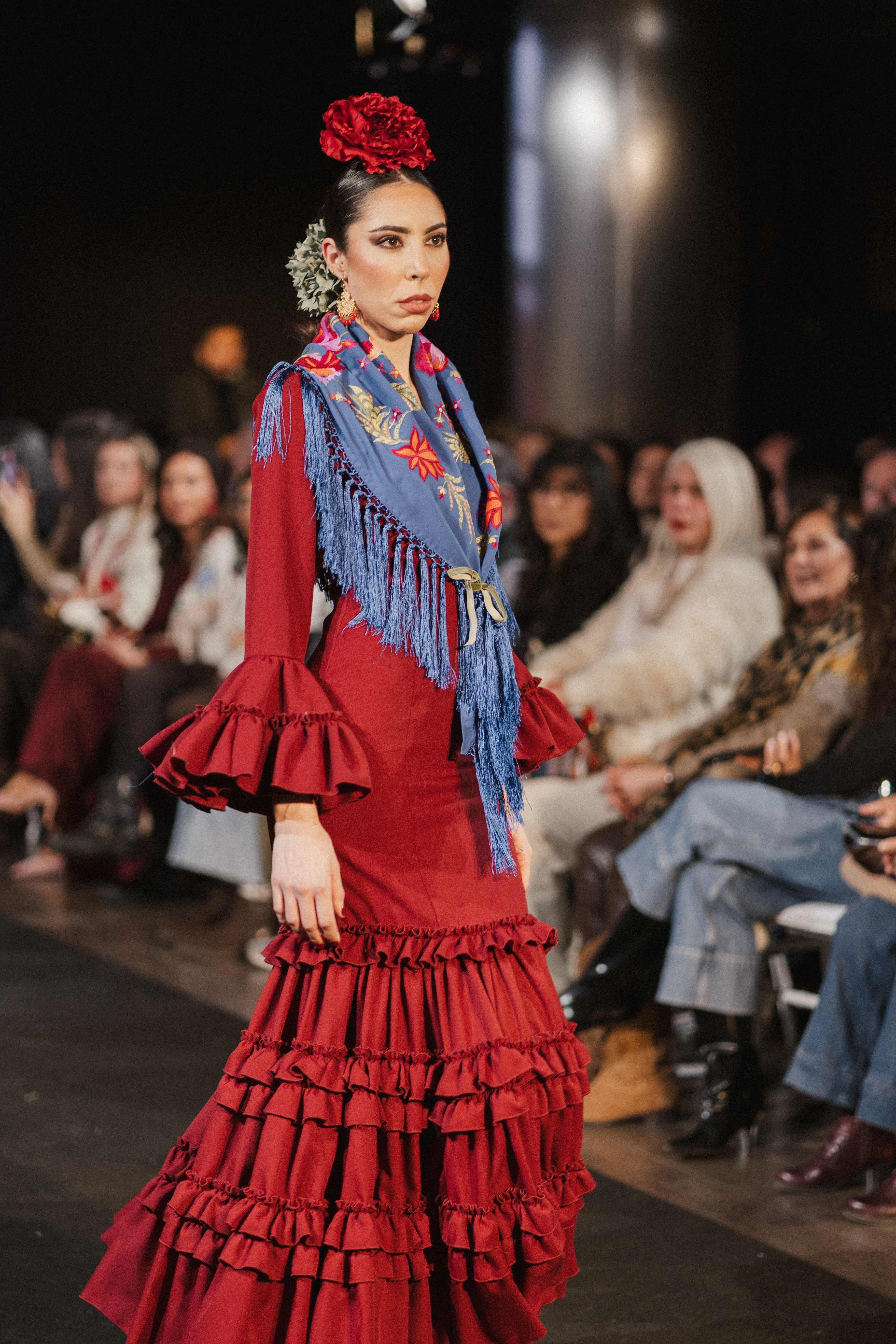 Traje de Flamenca - Modelo Clavel burdeos