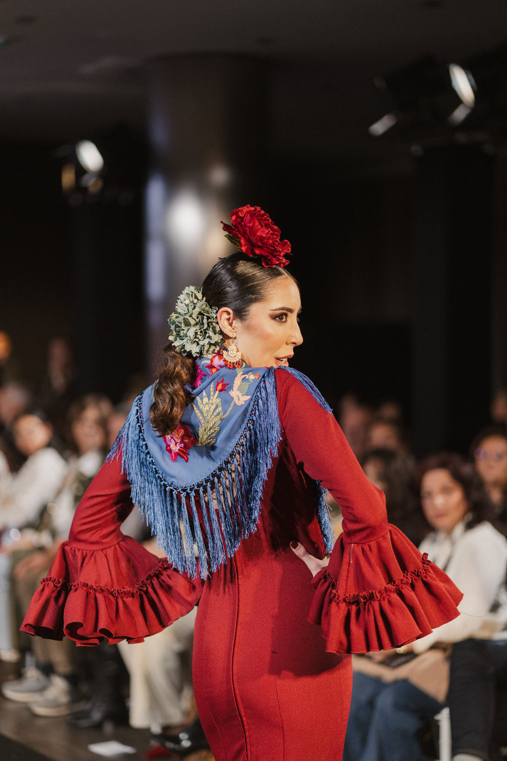 Traje de Flamenca - Modelo Clavel burdeos