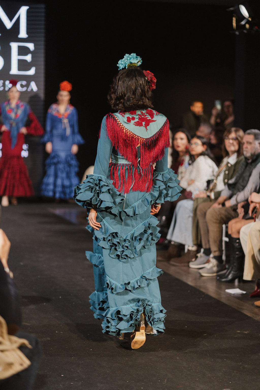 Traje de flamenca - Modelo Lirio Turquesa