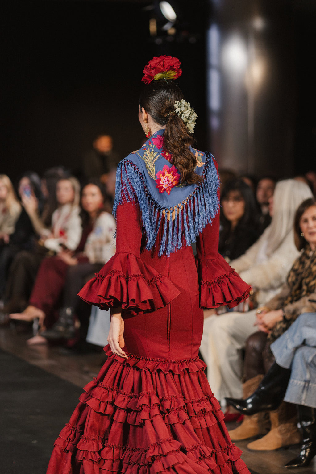 Traje de Flamenca - Modelo Clavel burdeos