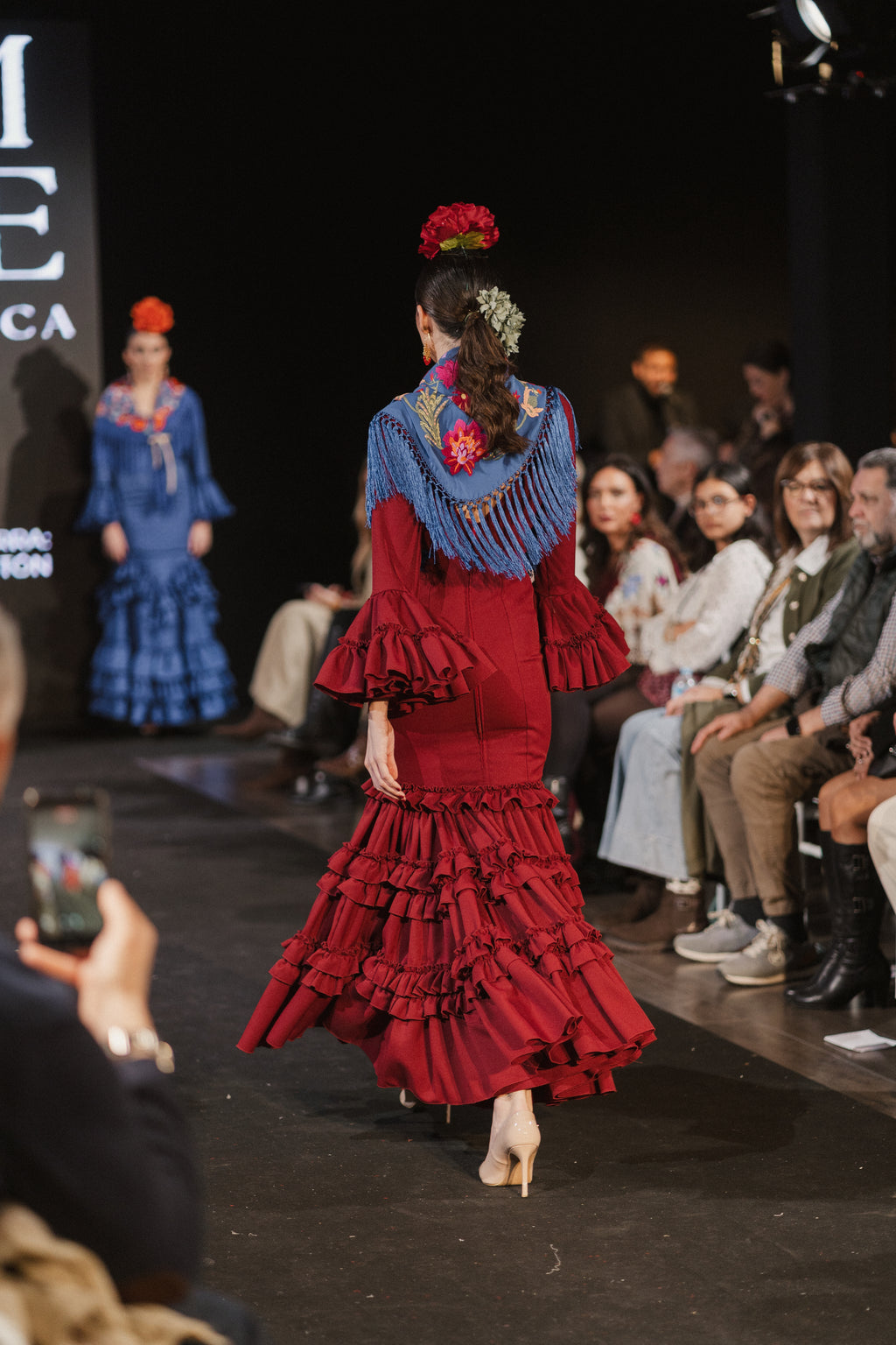 Traje de Flamenca - Modelo Clavel burdeos