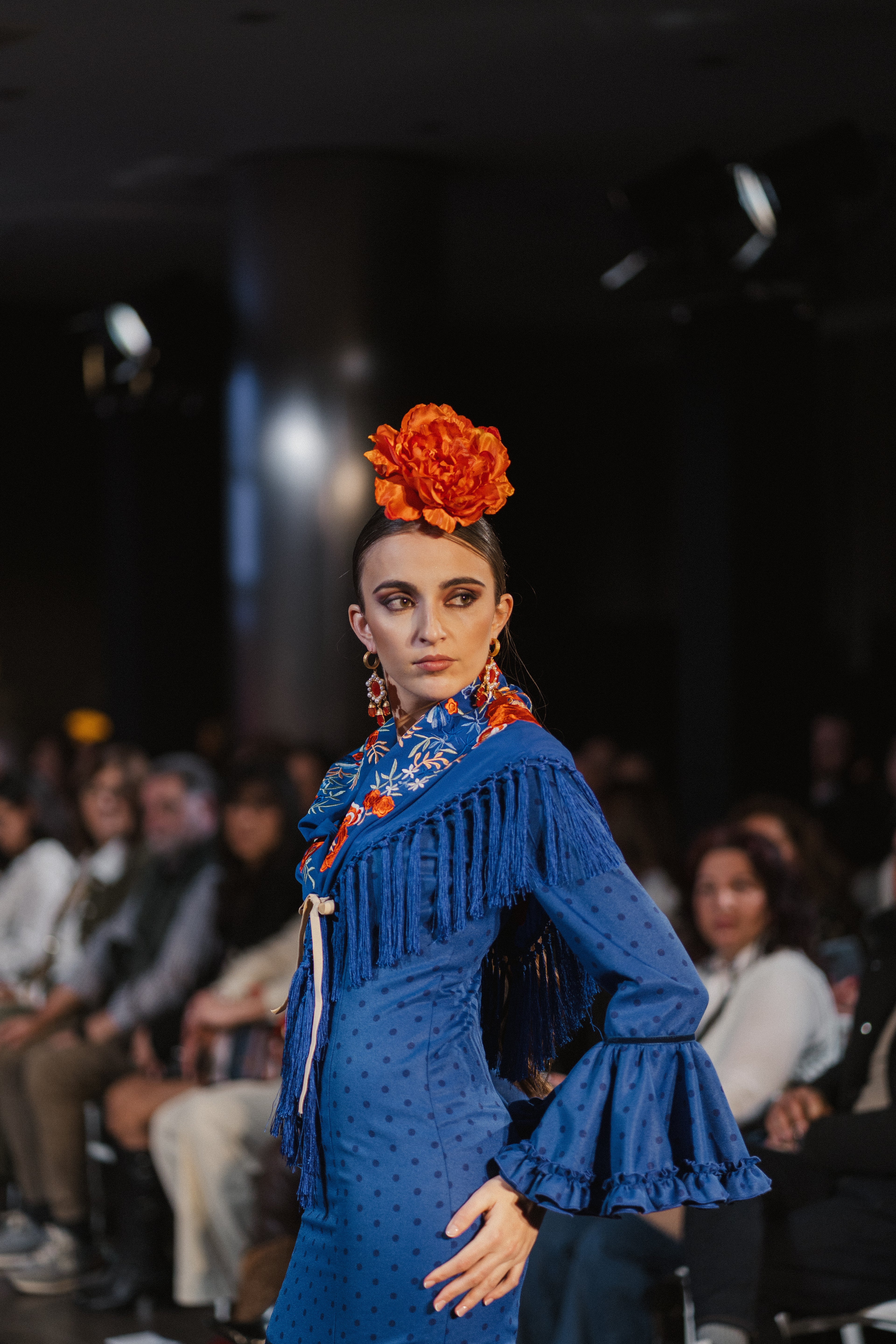 Traje de Flamenca - Modelo Triana Azul Electrico Lunar