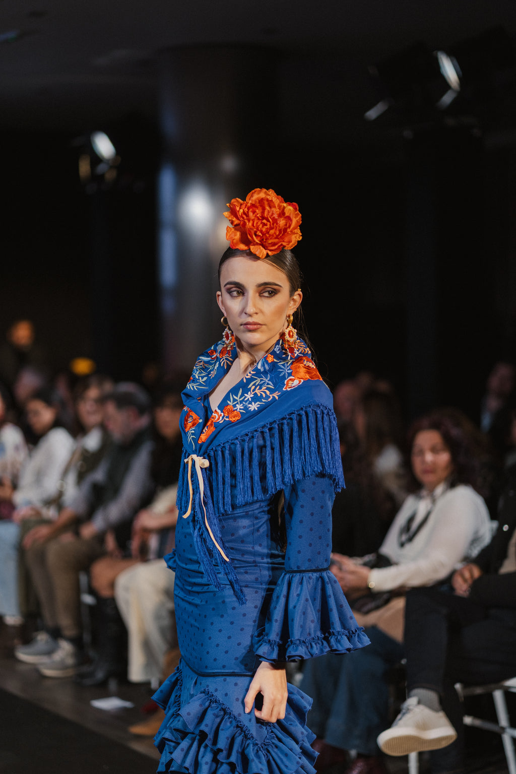 Traje de Flamenca - Modelo Triana Azul Electrico Lunar