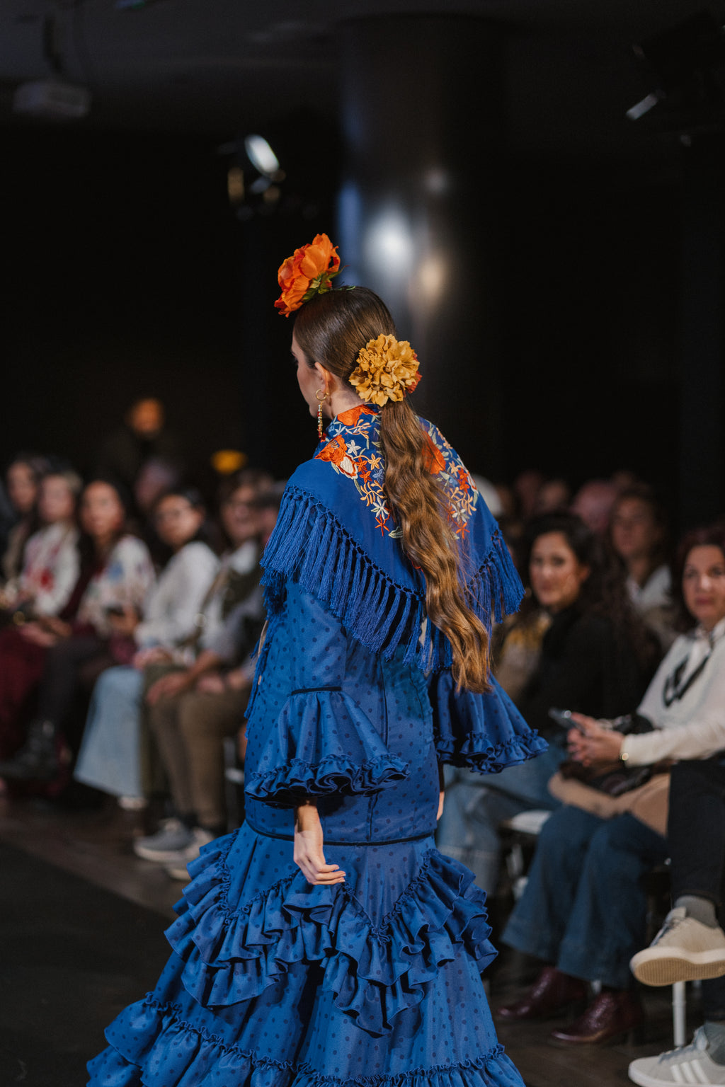 Traje de Flamenca - Modelo Triana Azul Electrico Lunar