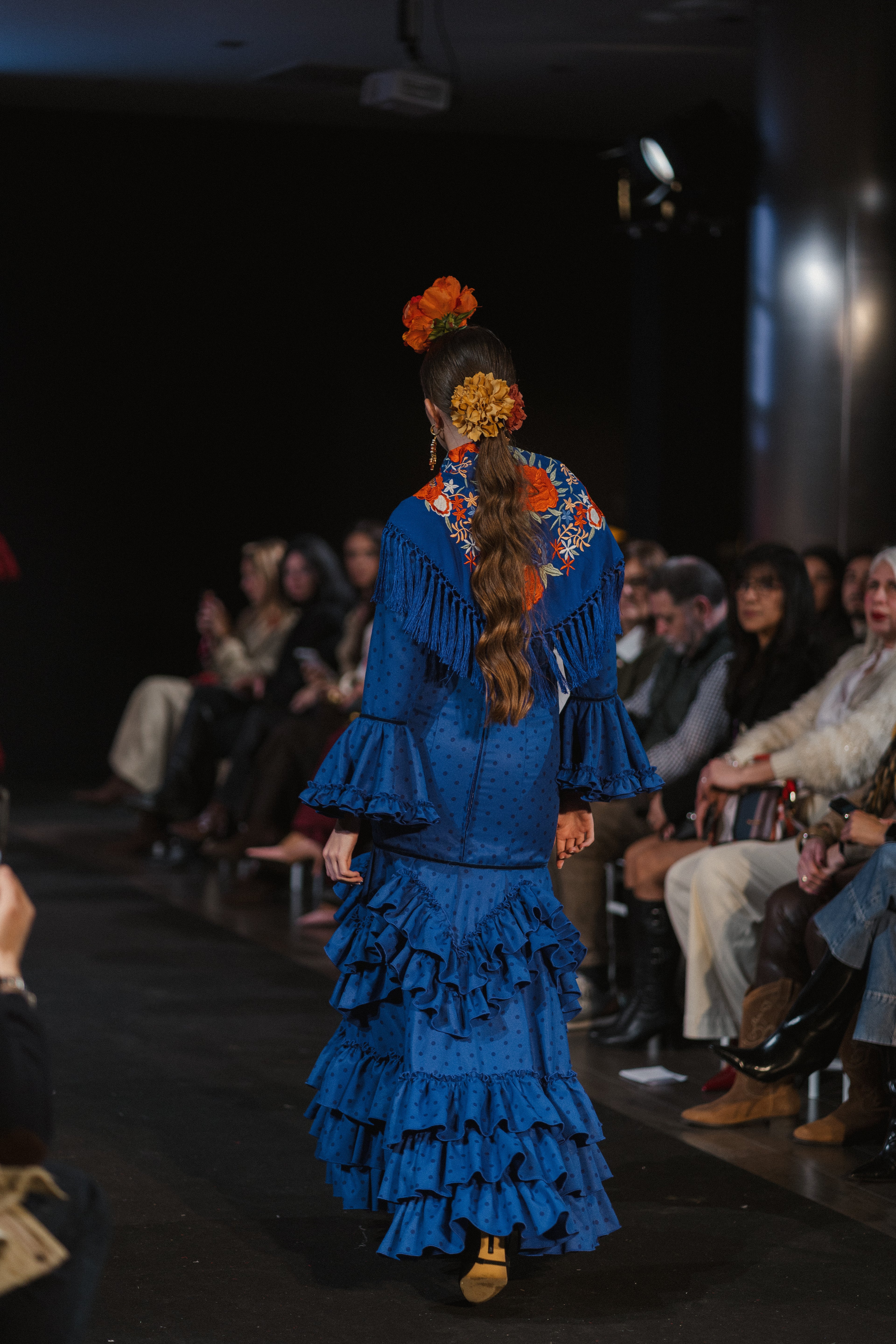Traje de Flamenca - Modelo Triana Azul Electrico Lunar