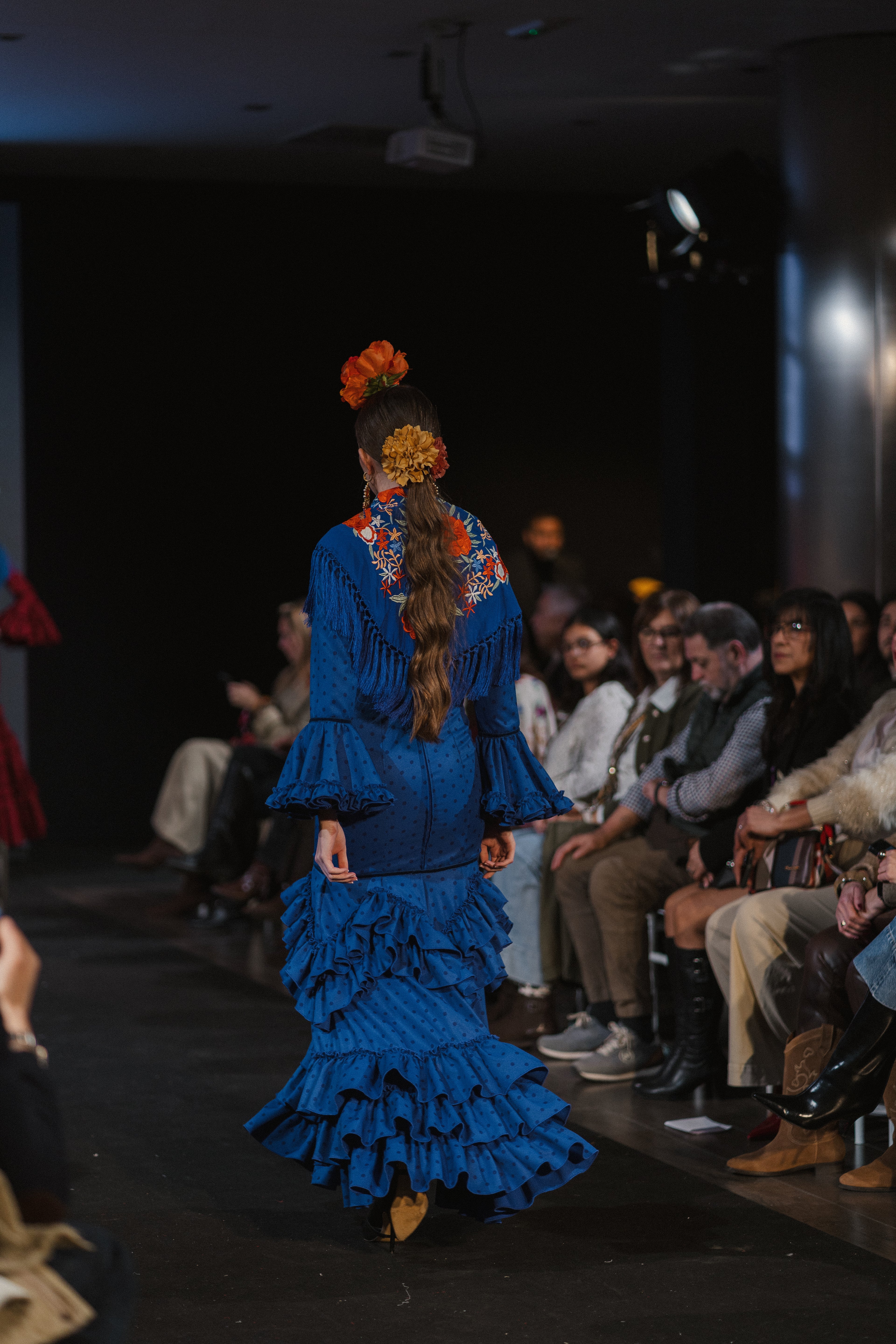 Traje de Flamenca - Modelo Triana Azul Electrico Lunar