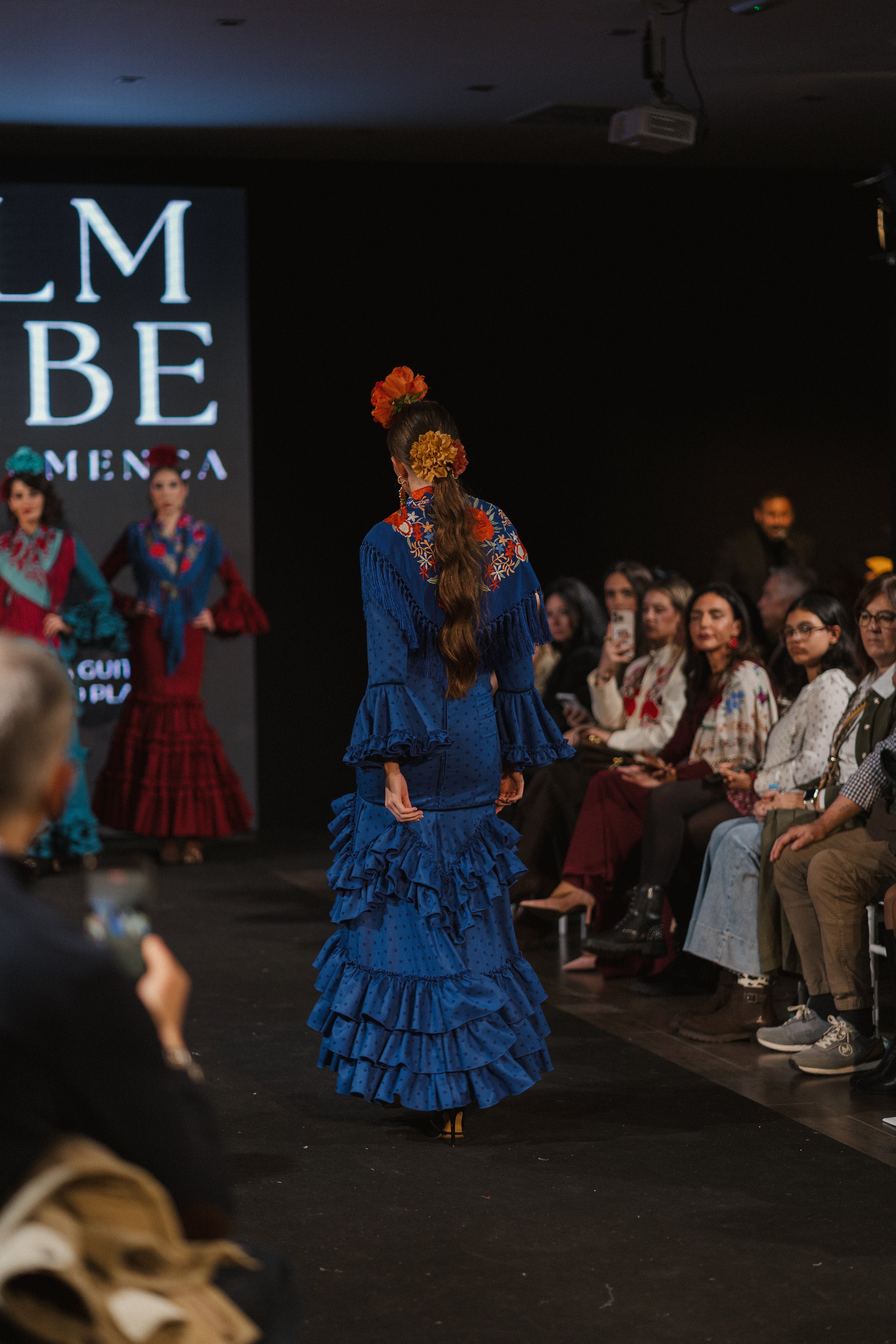 Traje de Flamenca - Modelo Triana Azul Electrico Lunar
