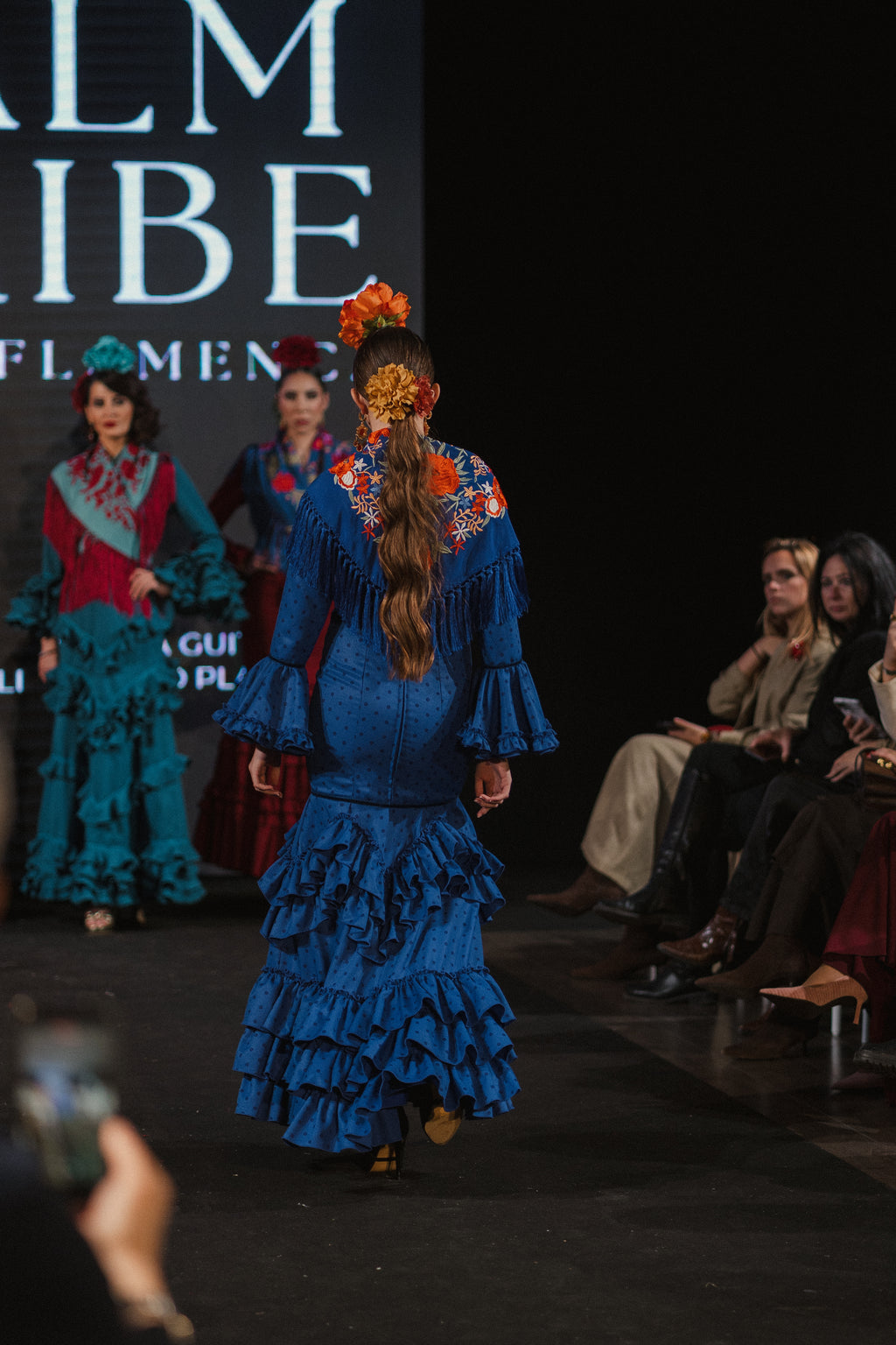 Traje de Flamenca - Modelo Triana Azul Electrico Lunar