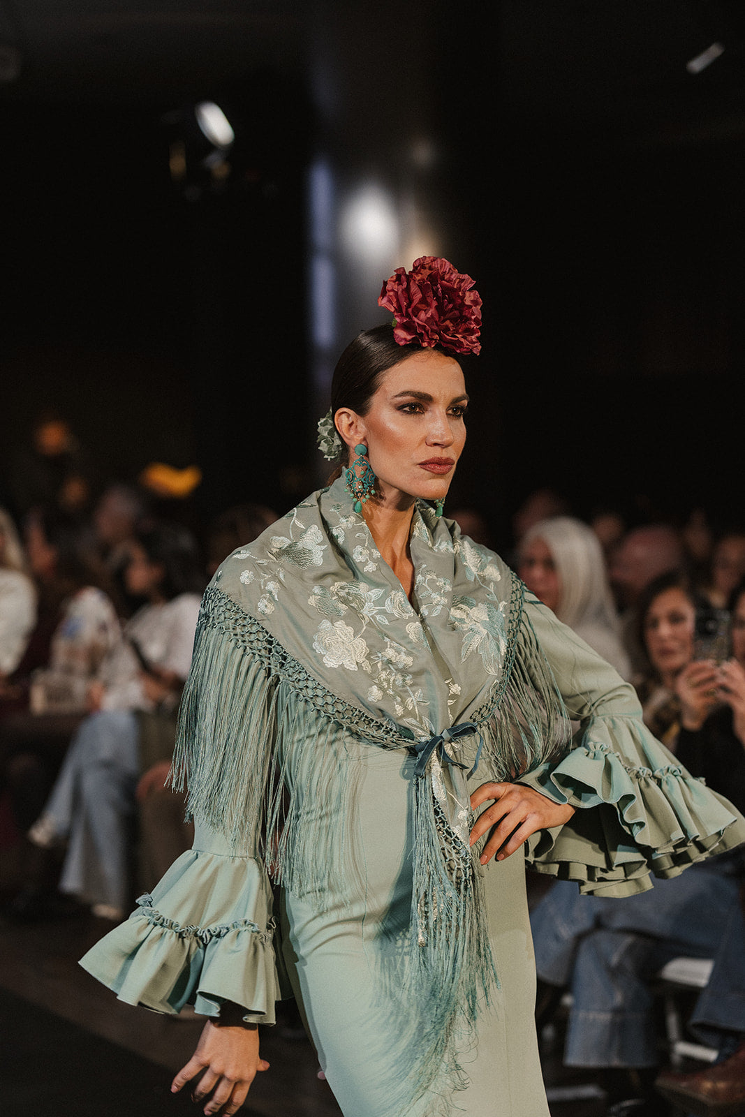 Traje de flamenca - Modelo Rocío Aquamarina