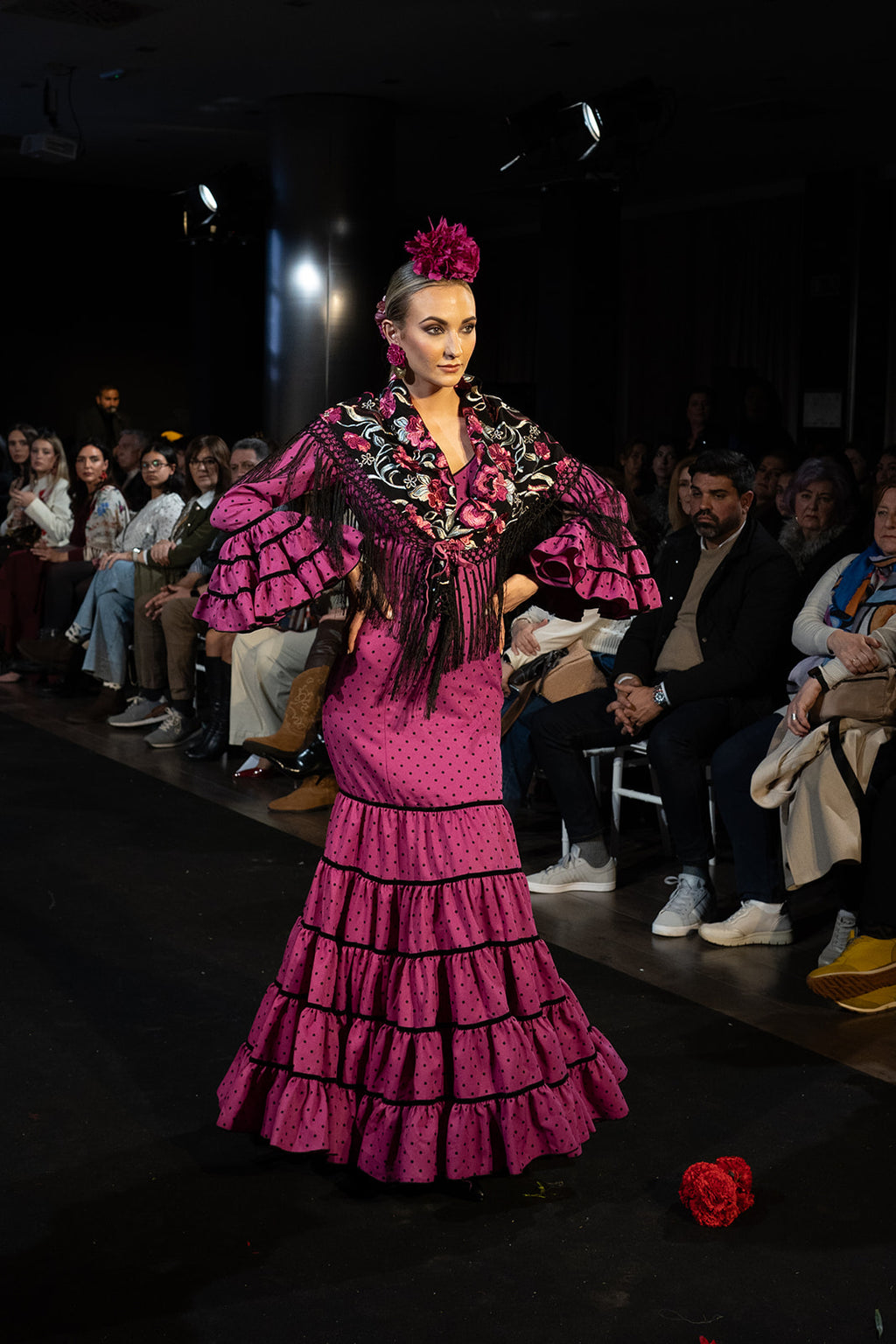 Traje de flamenca - Modelo Jaleo Buganvilla y Negro