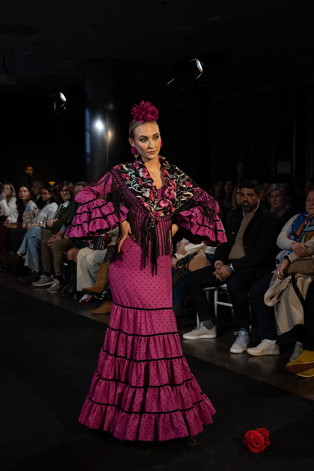 Traje de flamenca - Modelo Jaleo Buganvilla y Negro