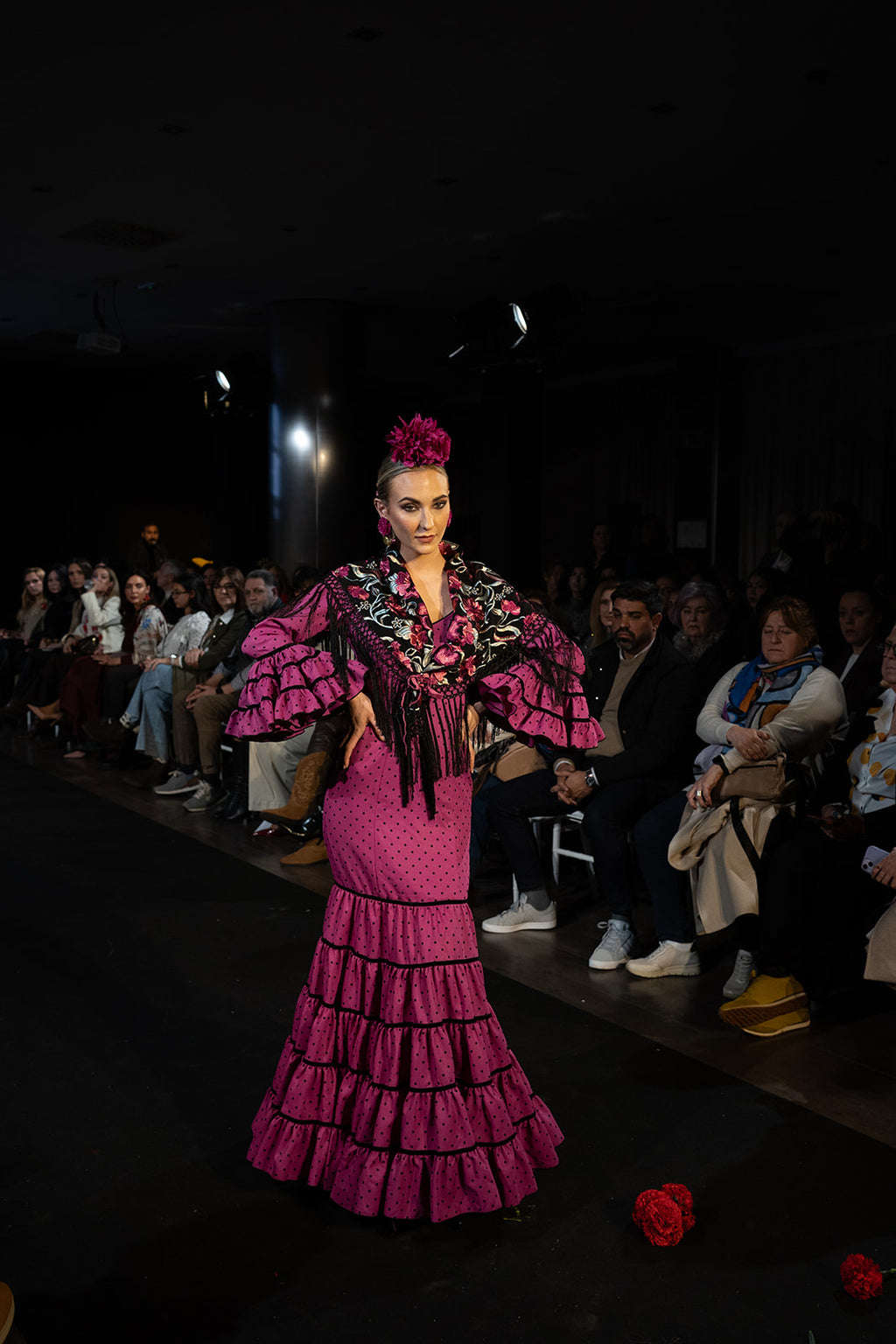 Traje de flamenca - Modelo Jaleo Buganvilla y Negro