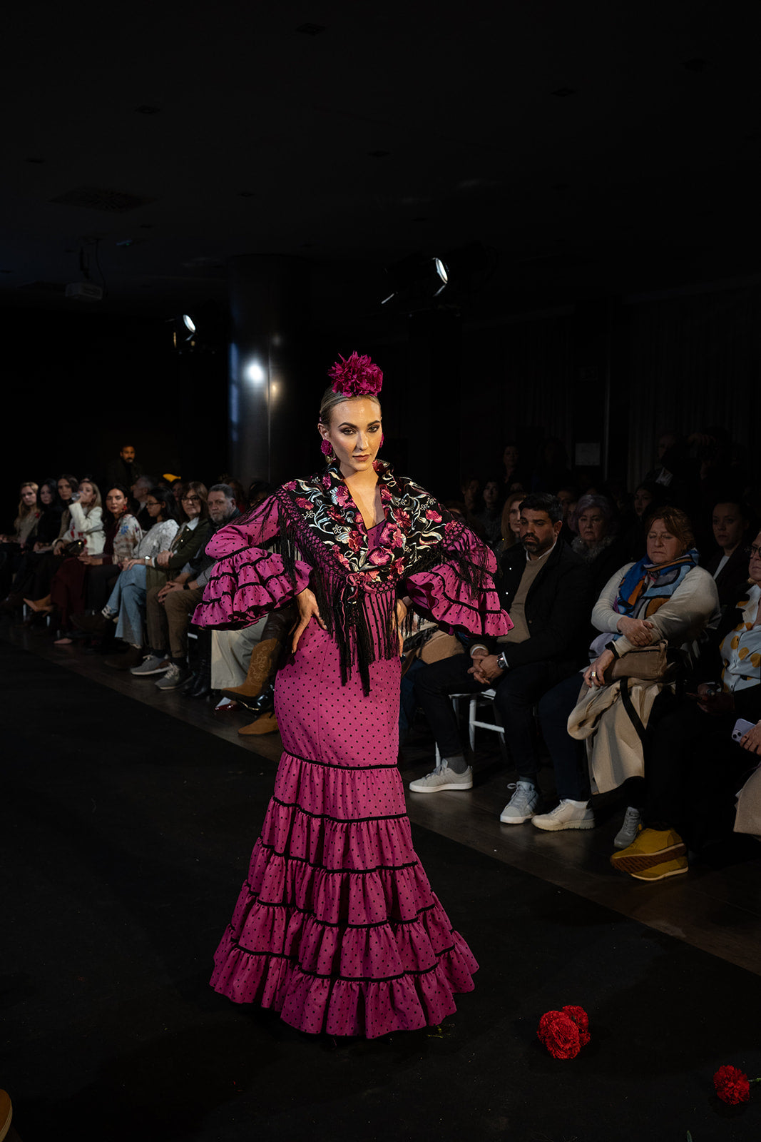 Traje de flamenca - Modelo Jaleo Buganvilla y Negro