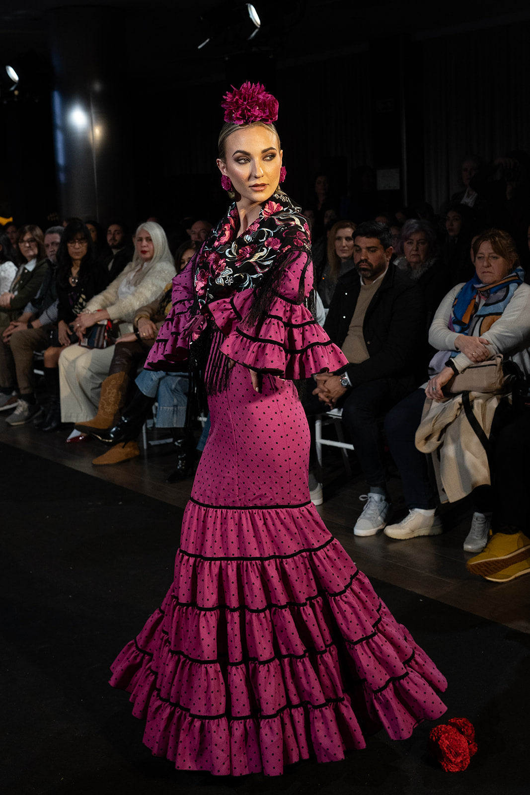Traje de flamenca - Modelo Jaleo Buganvilla y Negro