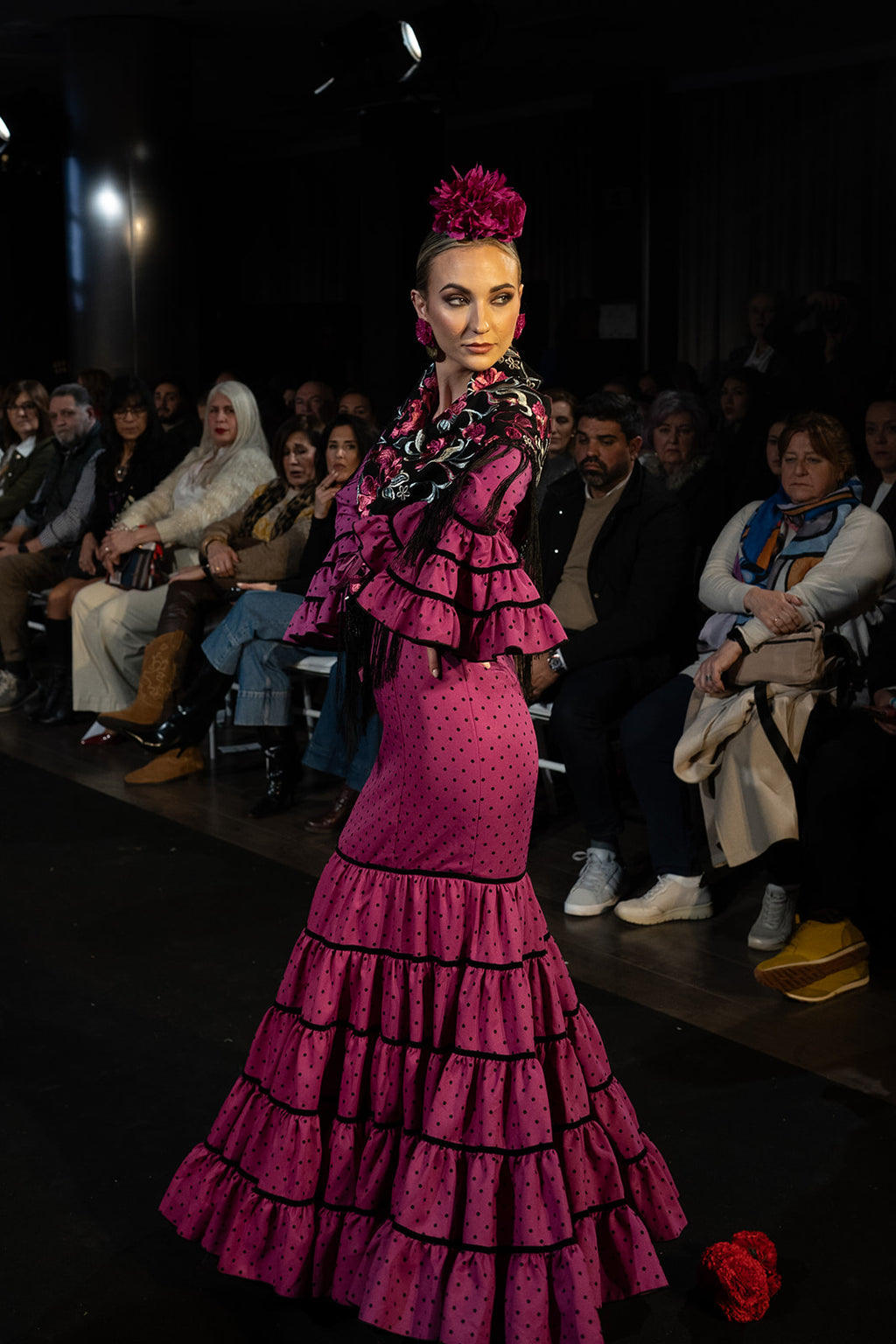 Traje de flamenca - Modelo Jaleo Buganvilla y Negro