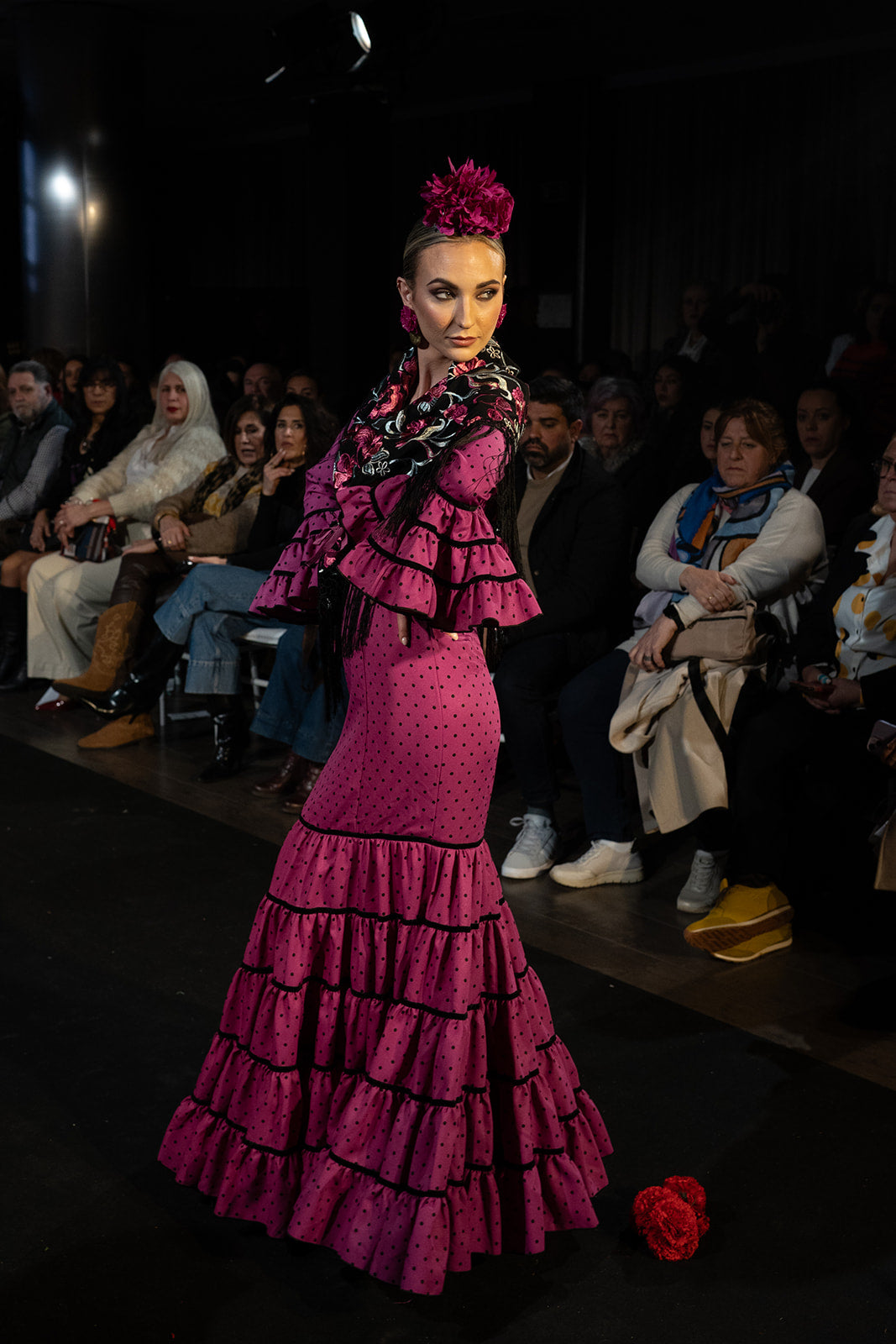 Traje de flamenca - Modelo Jaleo Buganvilla y Negro