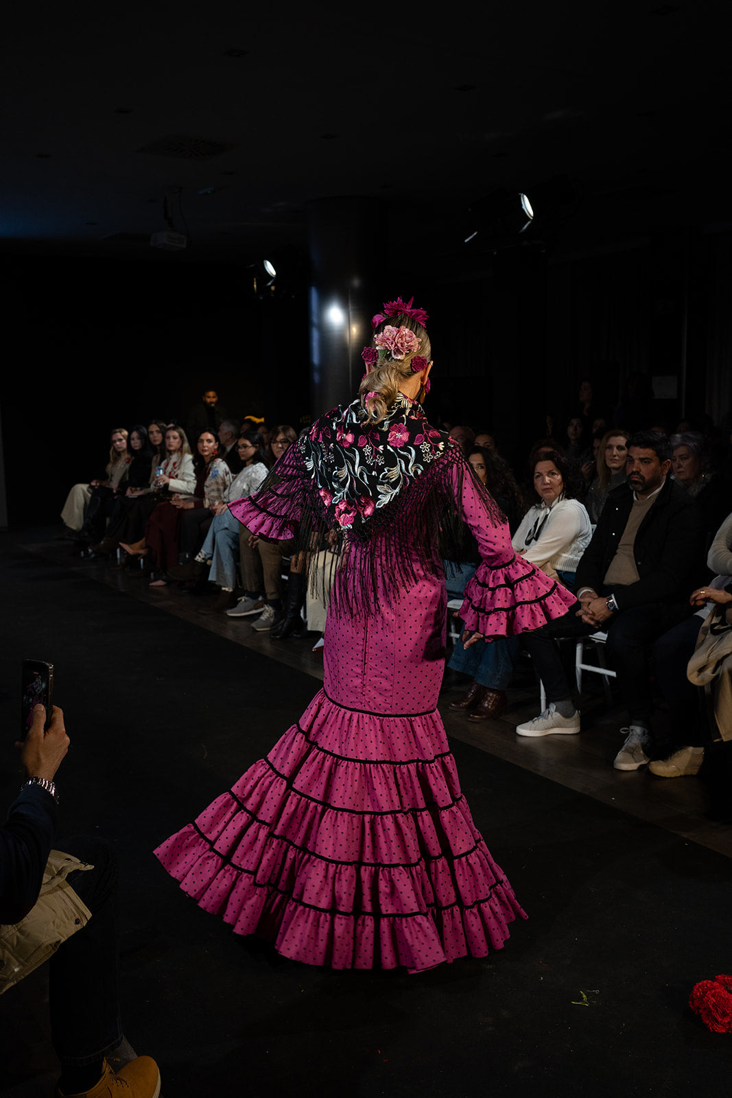 Traje de flamenca - Modelo Jaleo Buganvilla y Negro