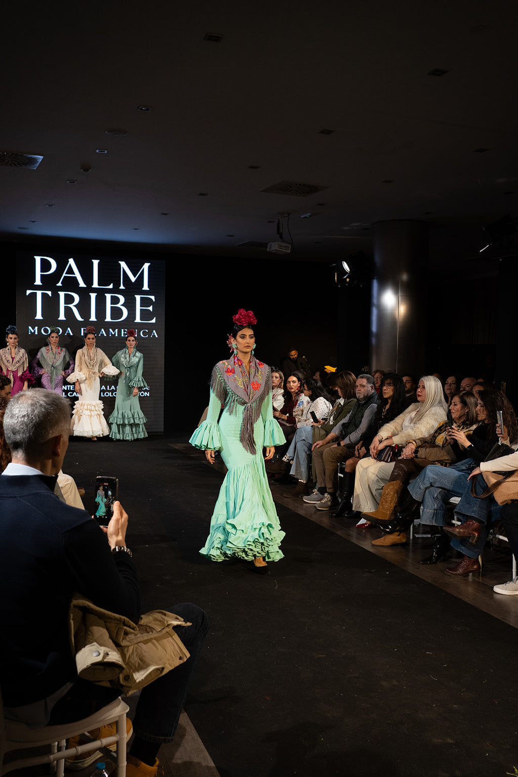 Vestido de flamenca - Modelo Lola Plumeti Turquesa