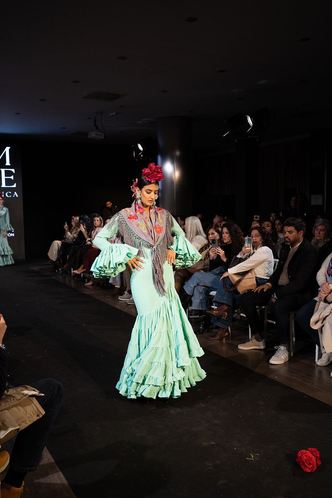Vestido de flamenca - Modelo Lola Plumeti Turquesa