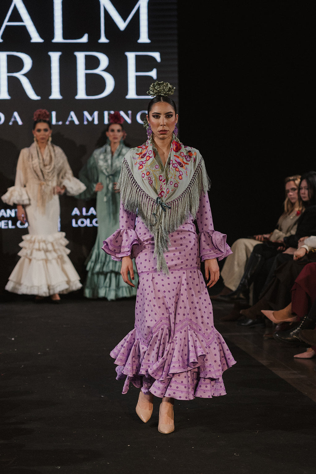 Traje de Flamenca - Modelo María Albero Lila lunar morado