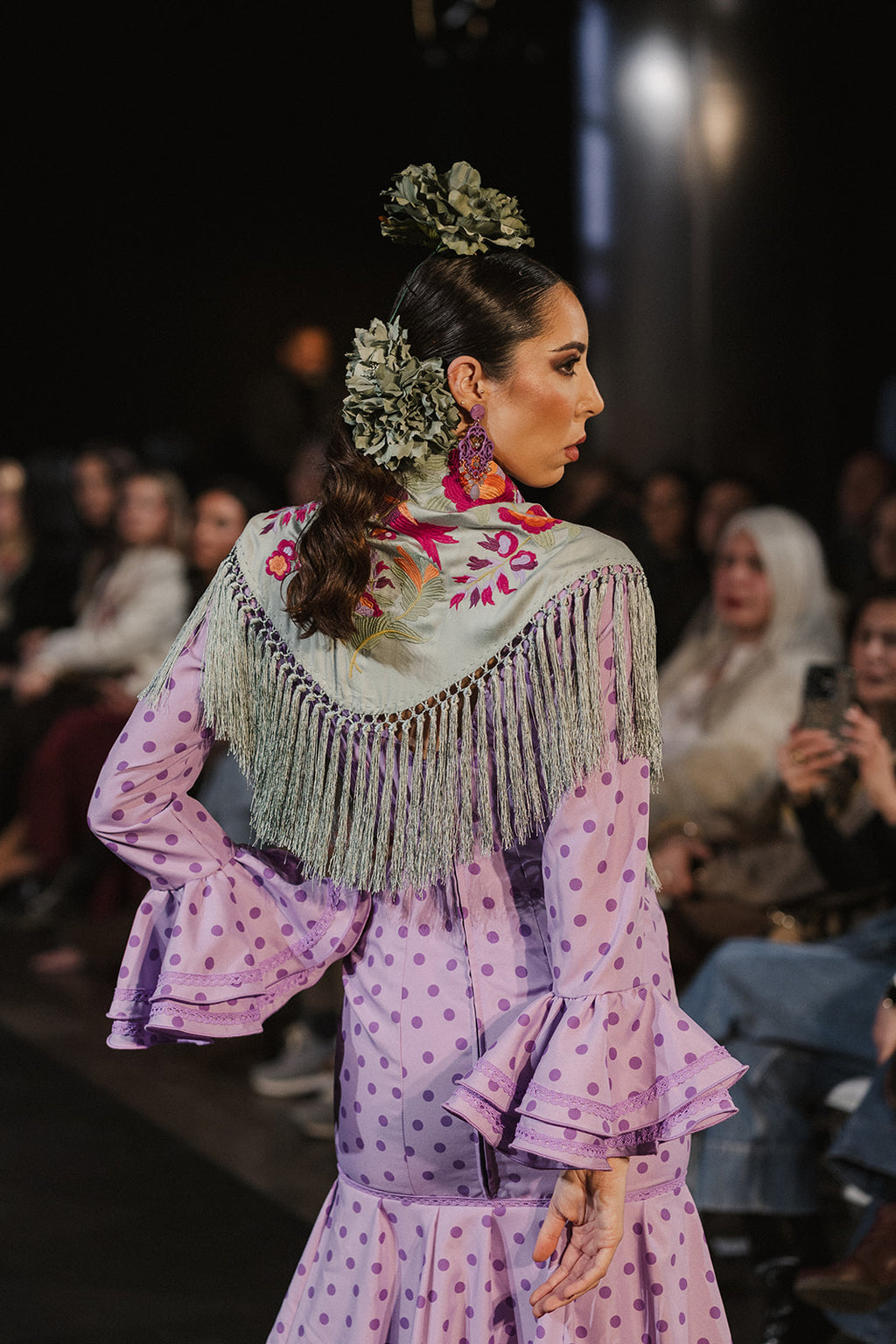 Traje de Flamenca - Modelo María Albero Lila lunar morado