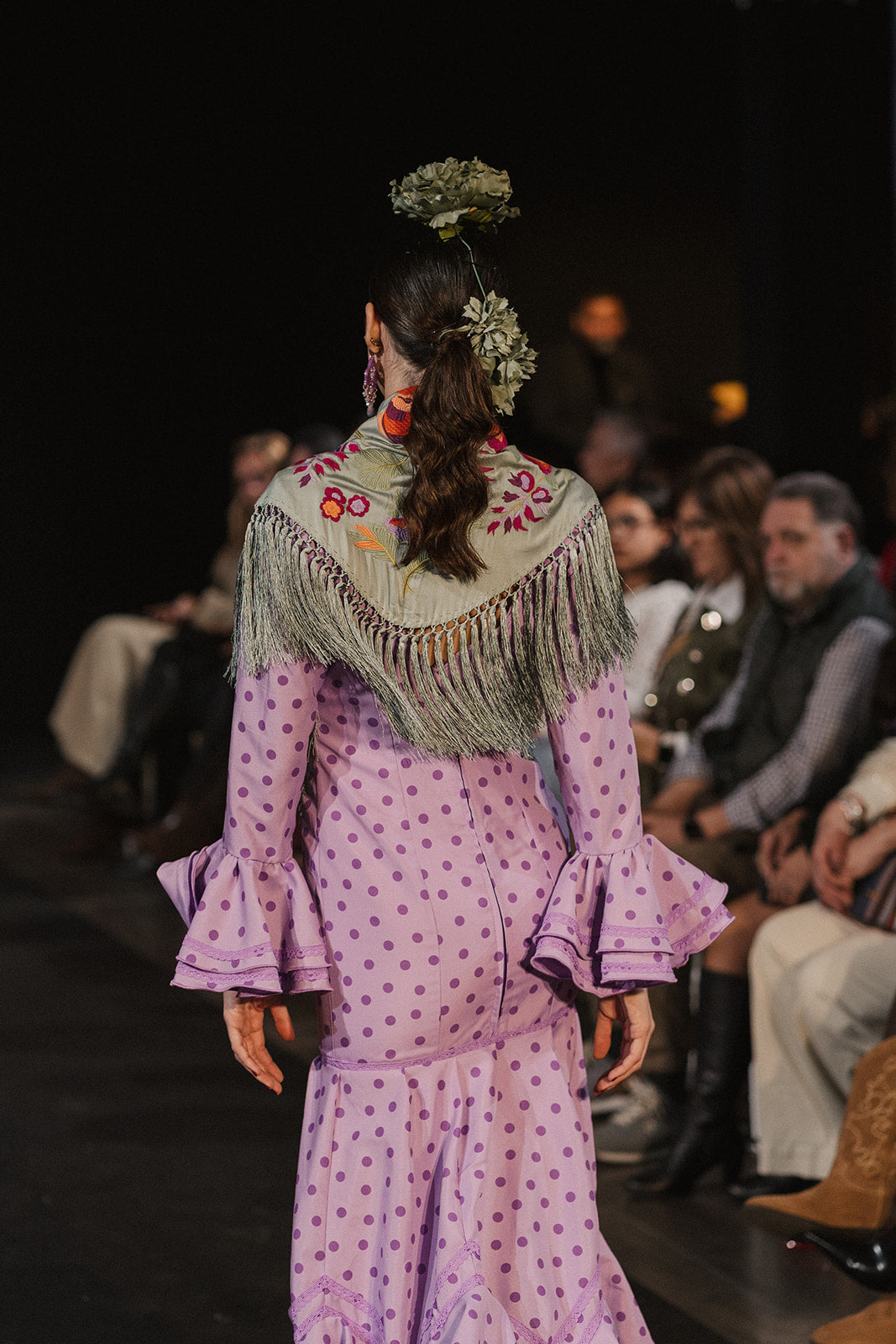 Traje de Flamenca - Modelo María Albero Lila lunar morado