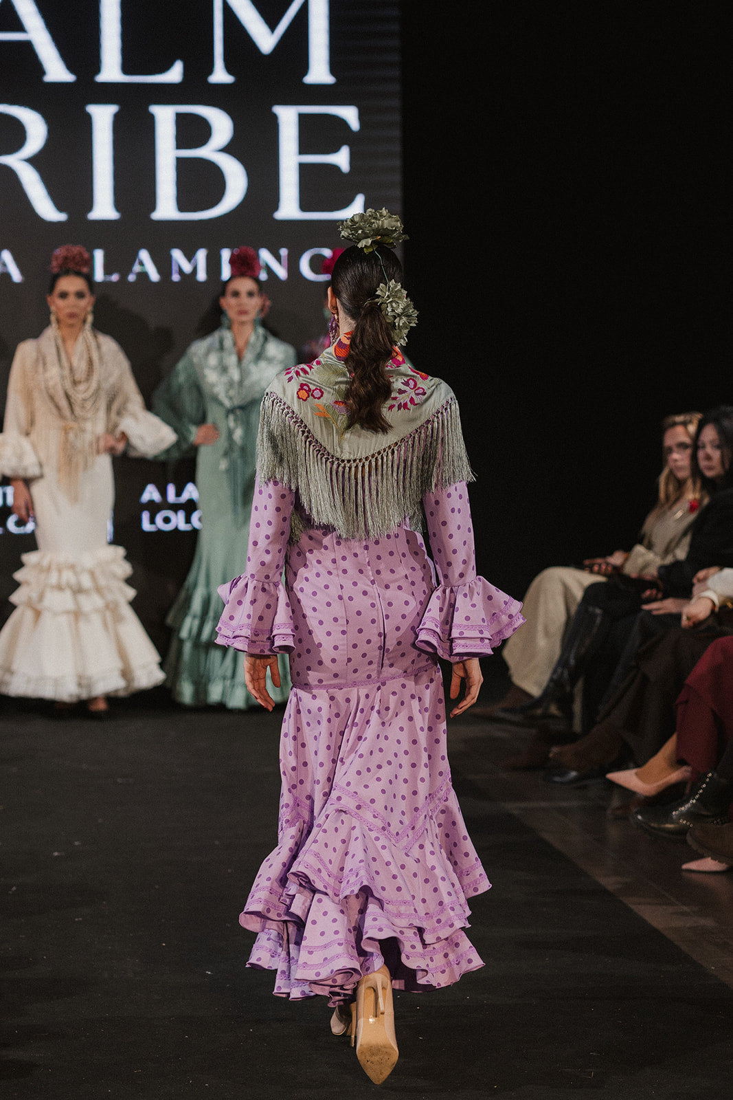Traje de Flamenca - Modelo María Albero Lila lunar morado