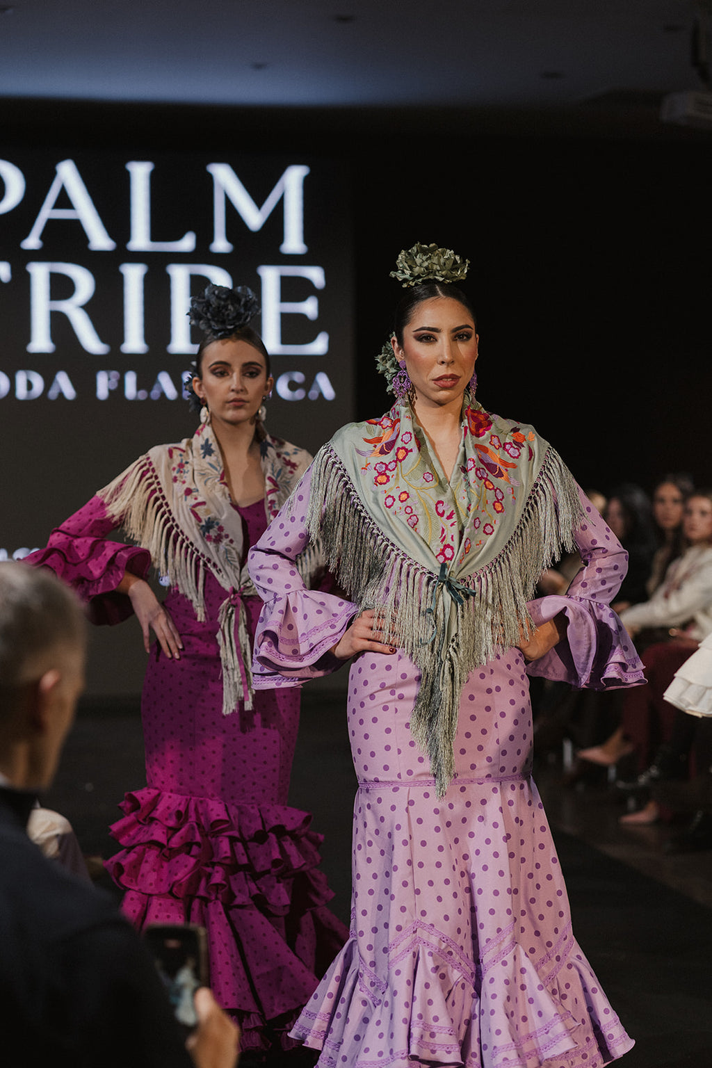 Traje de Flamenca - Modelo María Albero Lila lunar morado