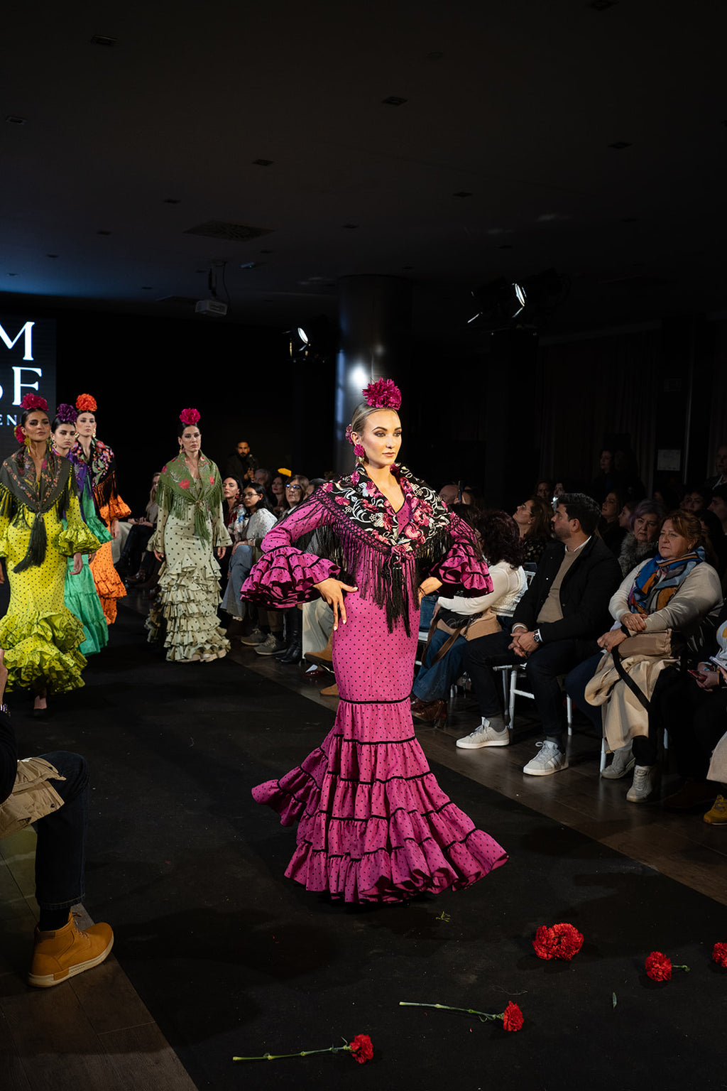 Traje de flamenca - Modelo Jaleo Buganvilla y Negro