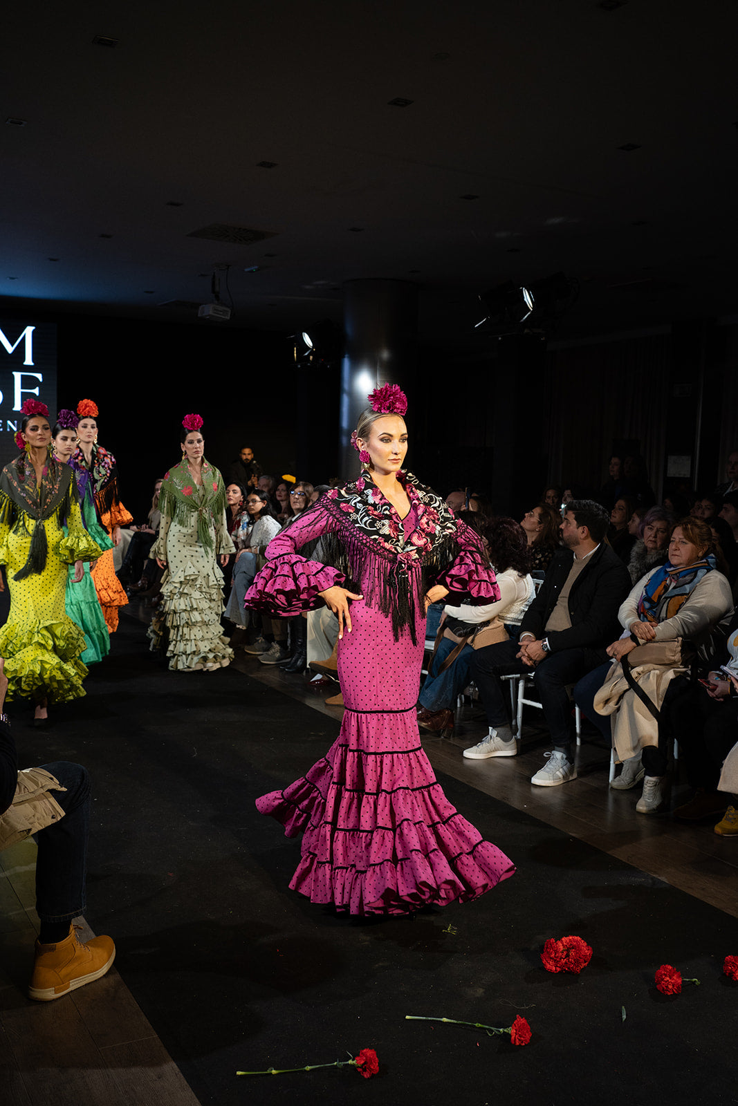 Traje de flamenca - Modelo Jaleo Buganvilla y Negro