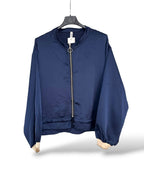 Bomber satinada azul marino