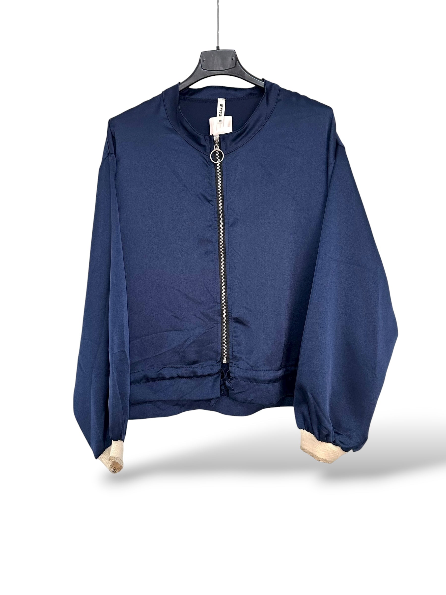 Bomber satinada azul marino