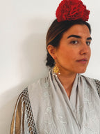 Pendientes Lola Burdeos, Perla y Azul marino