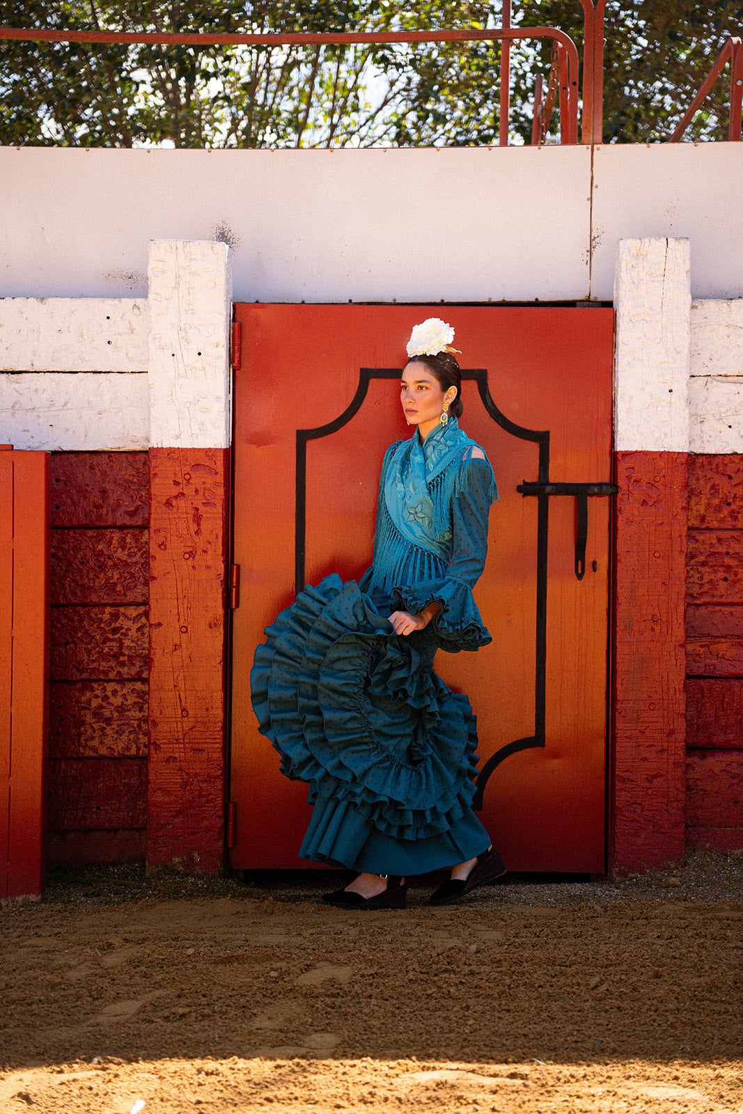 Traje de Flamenca - Modelo Triana Turquesa Lunar