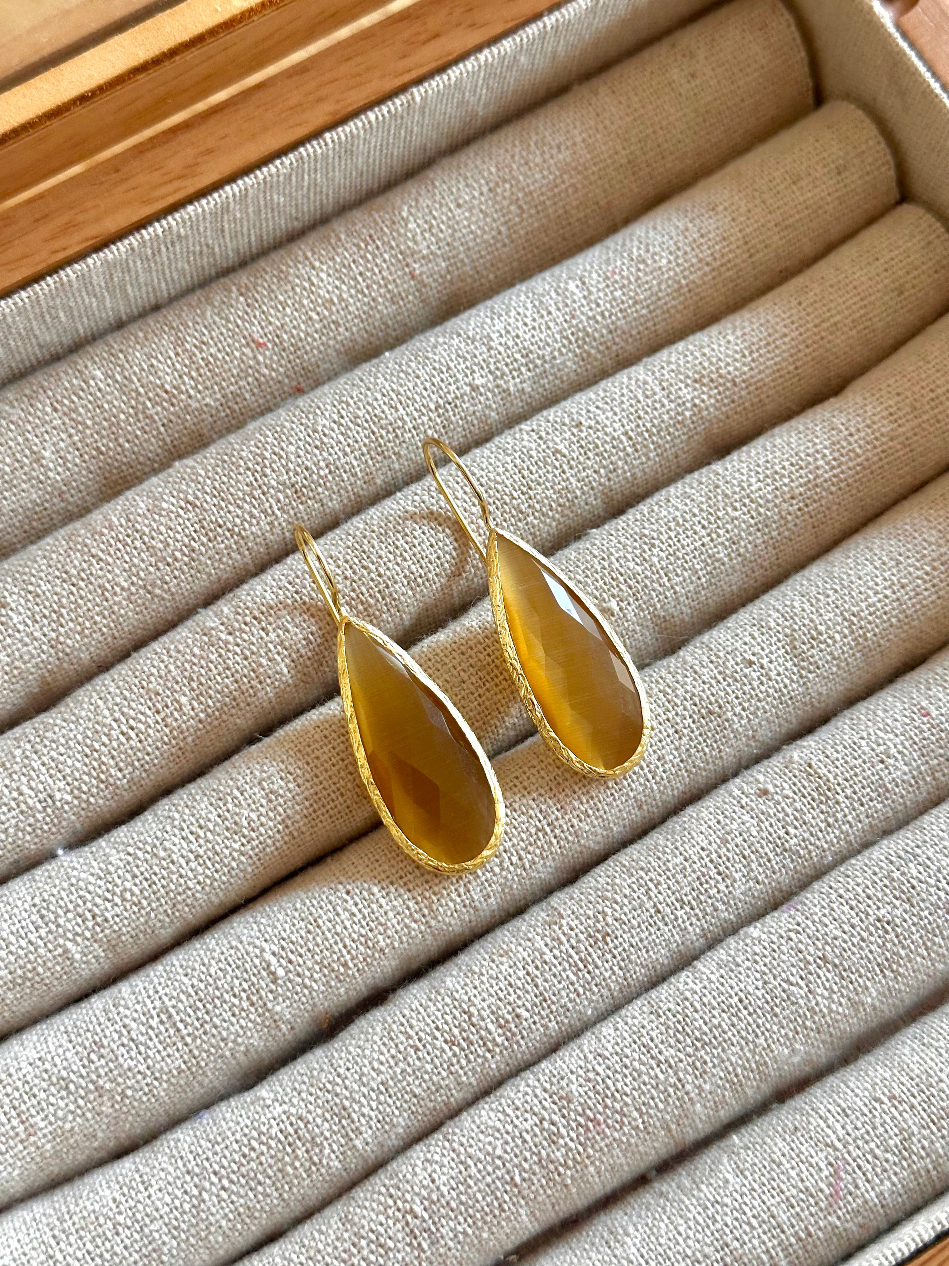 Pendientes lagrima big tierra