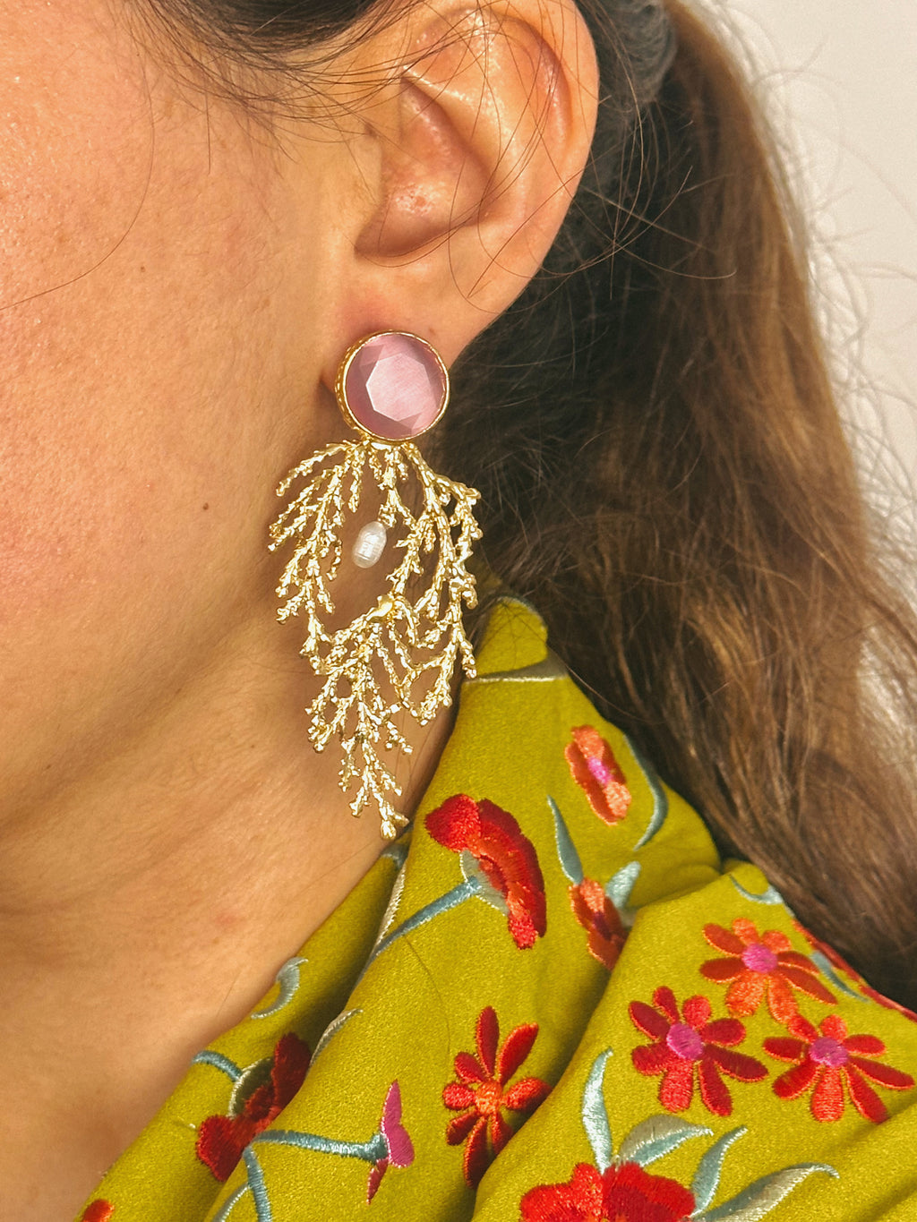 Pendientes Linares Rosa Palo