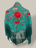 Mantoncillo Jaleo Turquesa con rojo