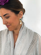 Pendientes Catalina Piedra Natural Gris verdosa