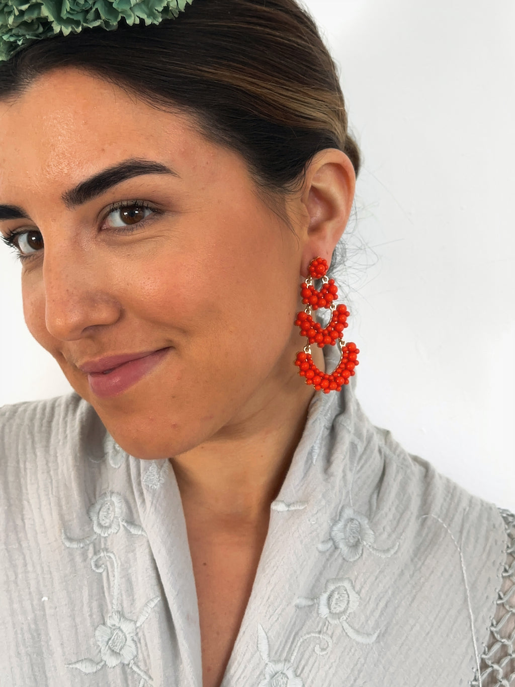 Pendientes Solera Naranja Rojizo