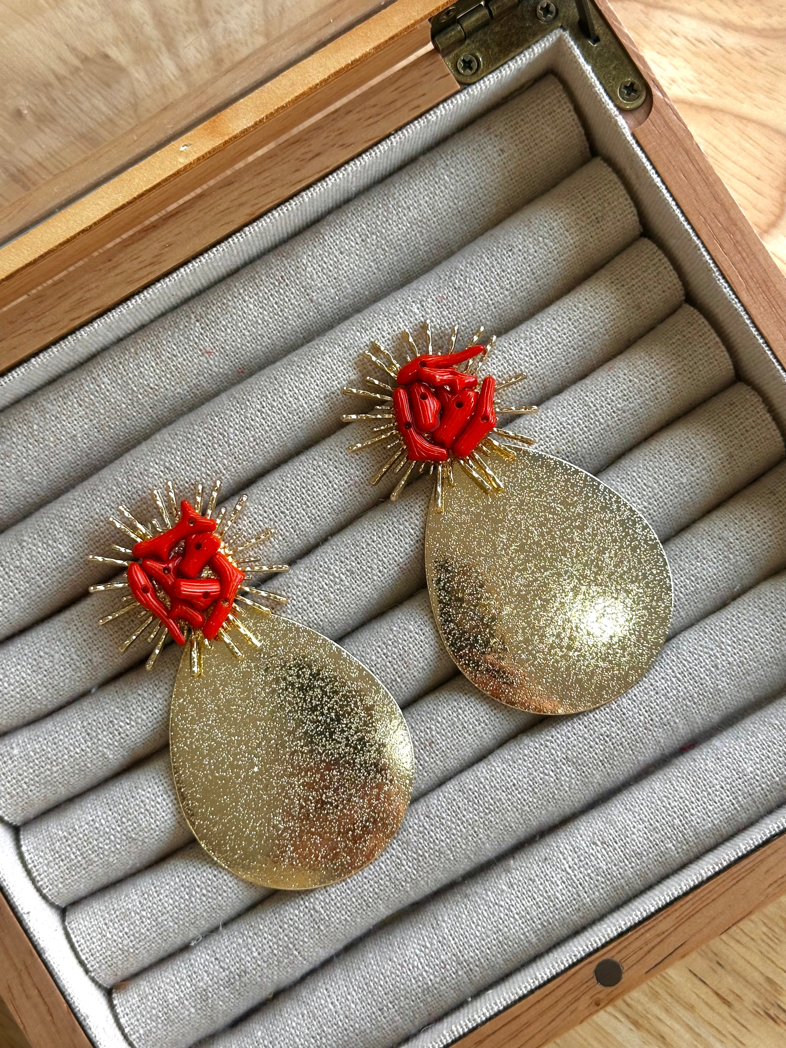 Pendientes Corales Teja