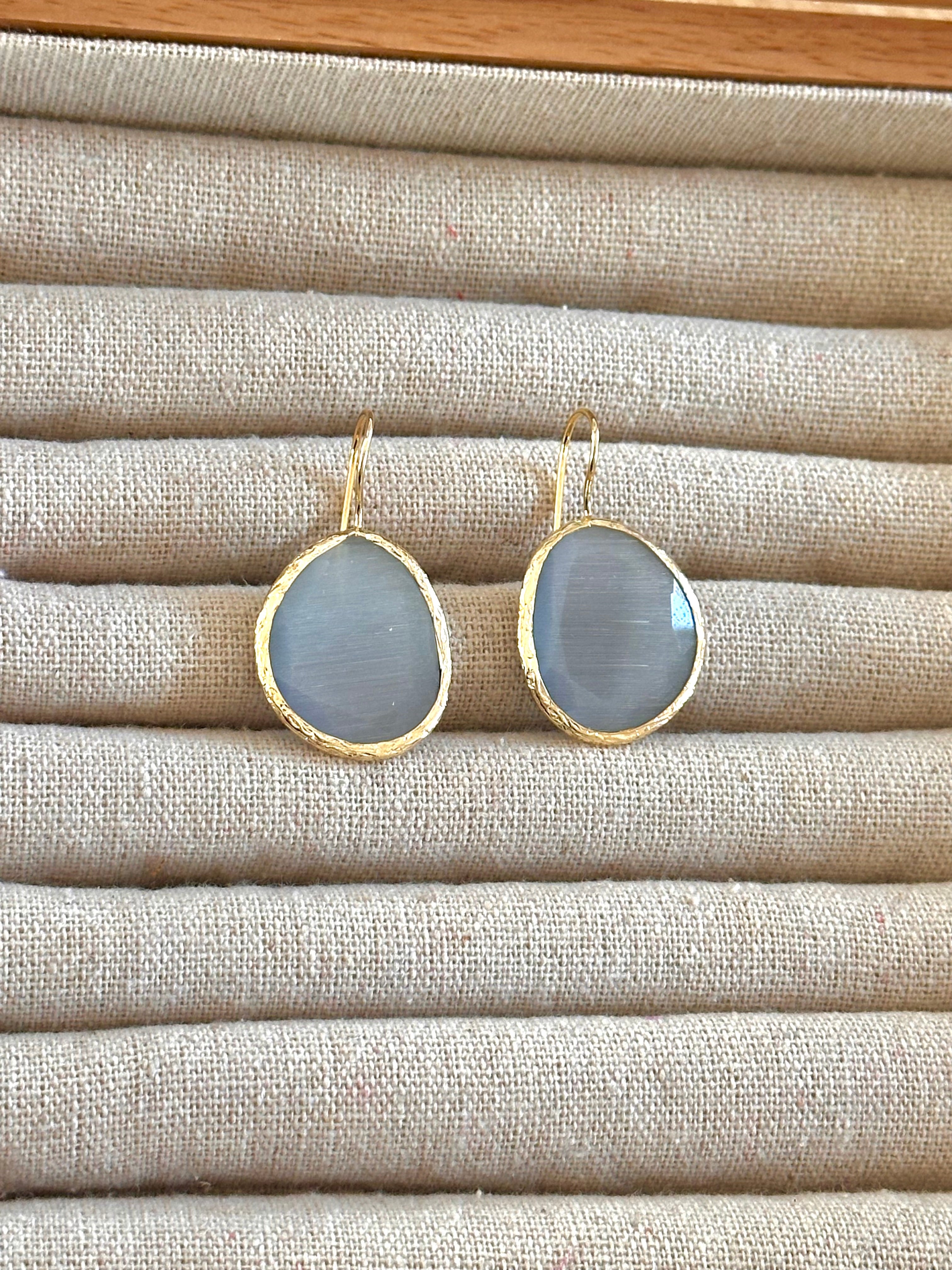 Pendientes Óvalo Blanco