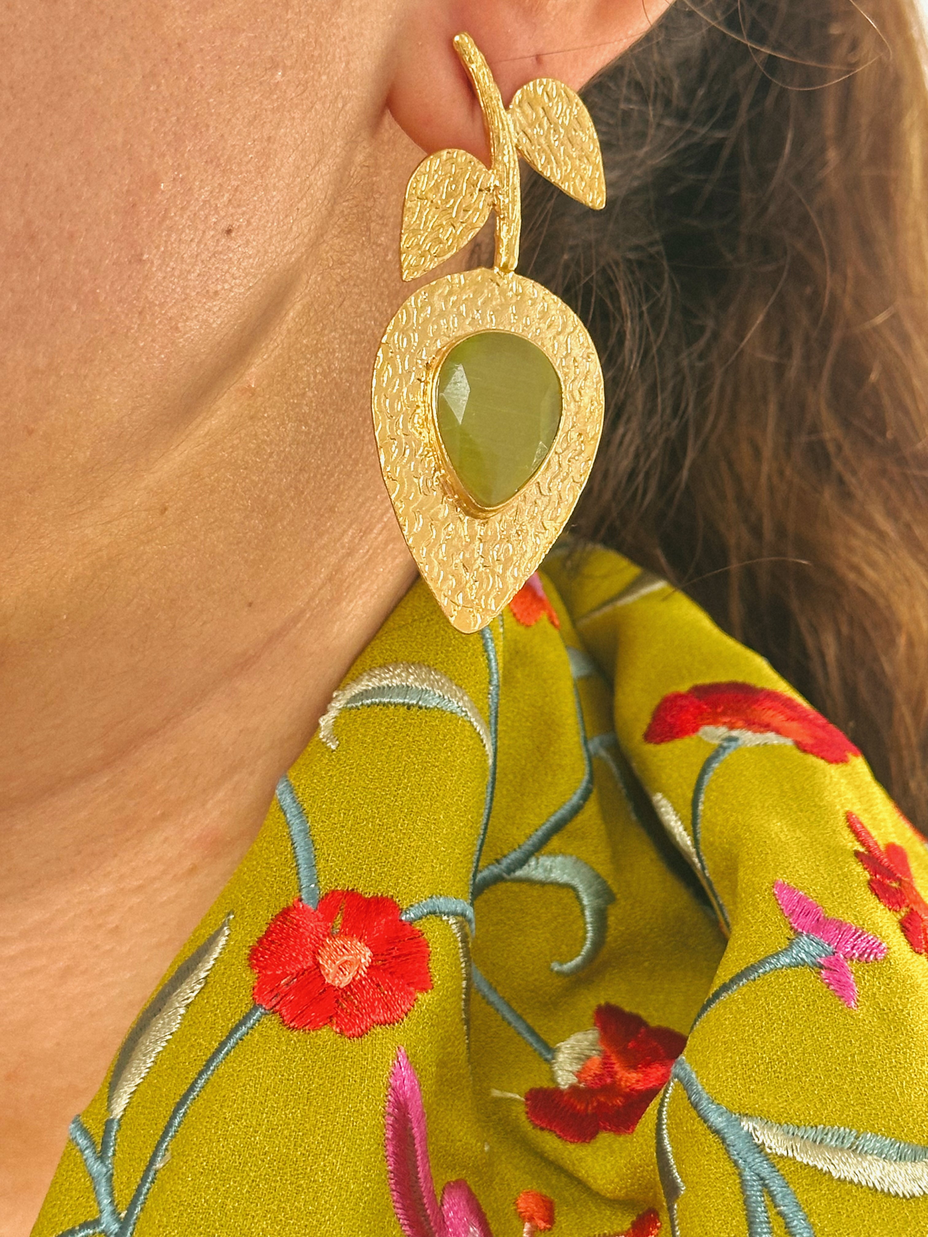 Pendientes Palma Verde Oliva